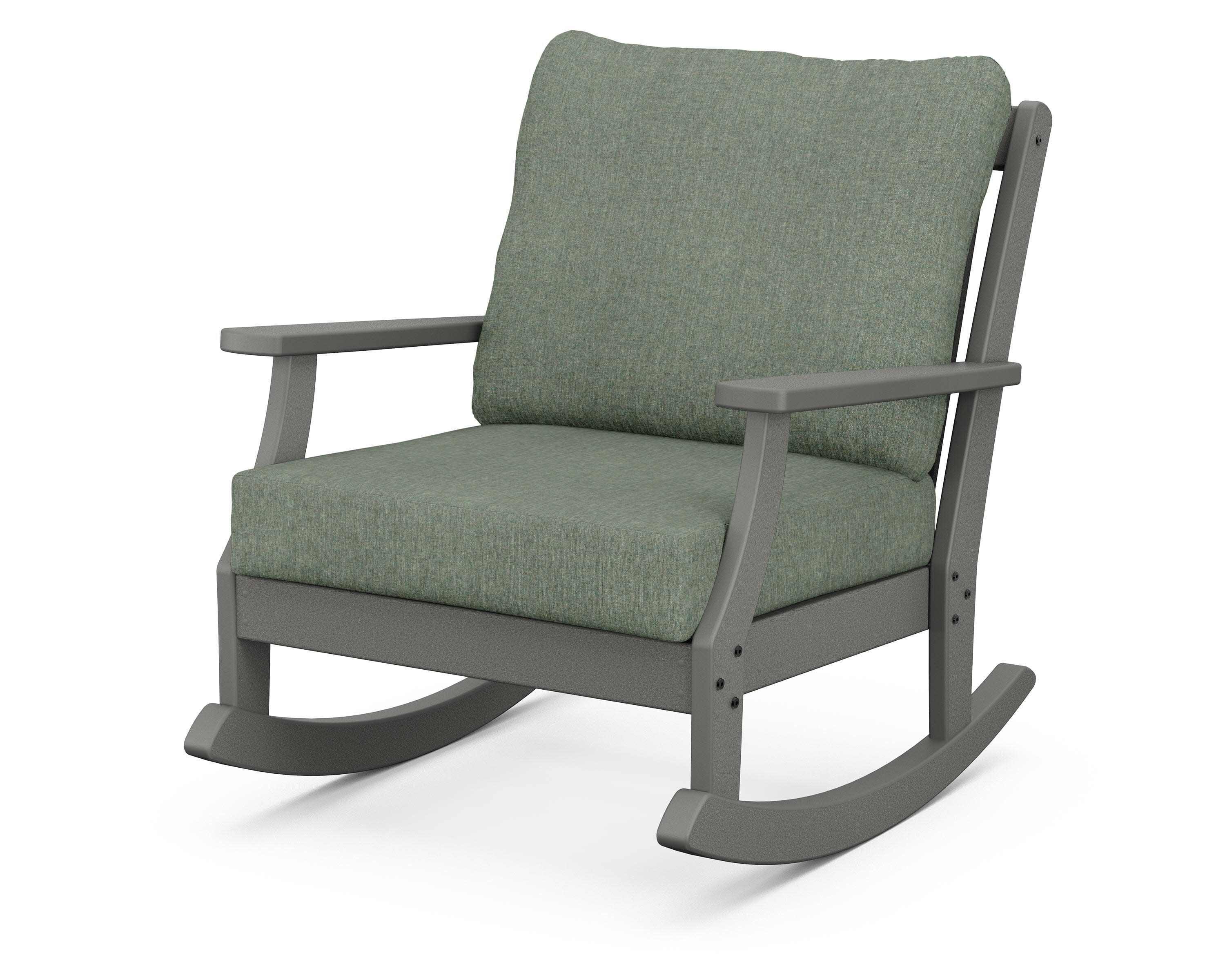 Braxton Deep Seating Rocking Chair in Slate Grey / Cast Sage