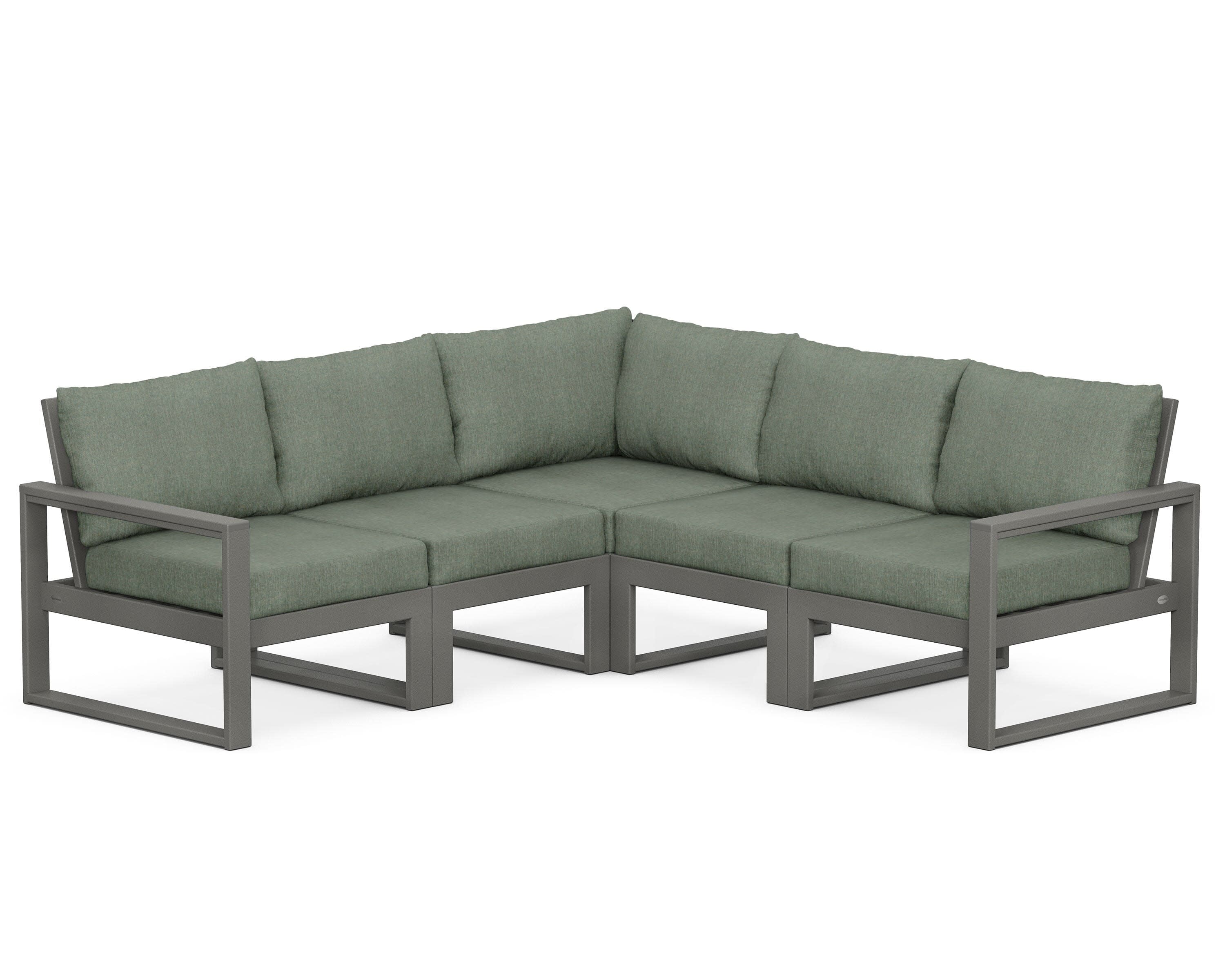 EDGE 5-Piece Modular Deep Seating Set in Slate Grey / Cast Sage