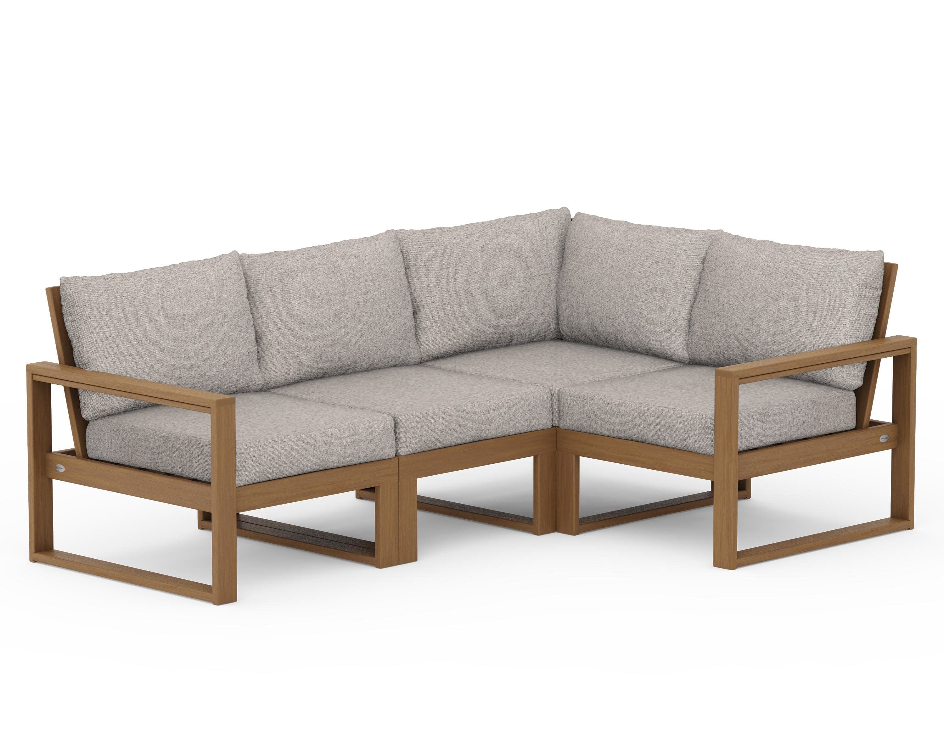 EDGE 4-Piece Modular Deep Seating Set in Natural / Weathered Tweed