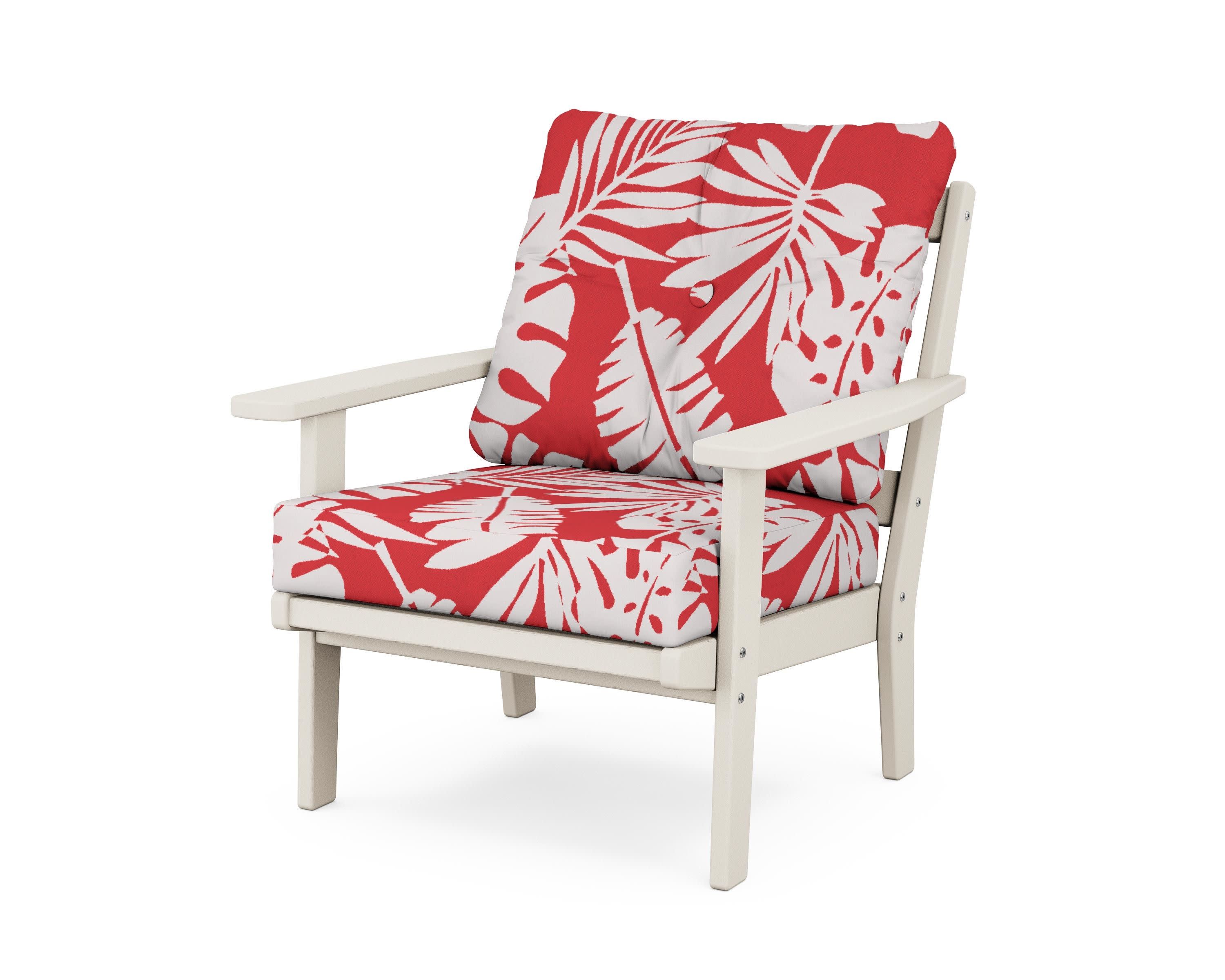 Prairie Deep Seating Chair in Sand / Leaf Crimson