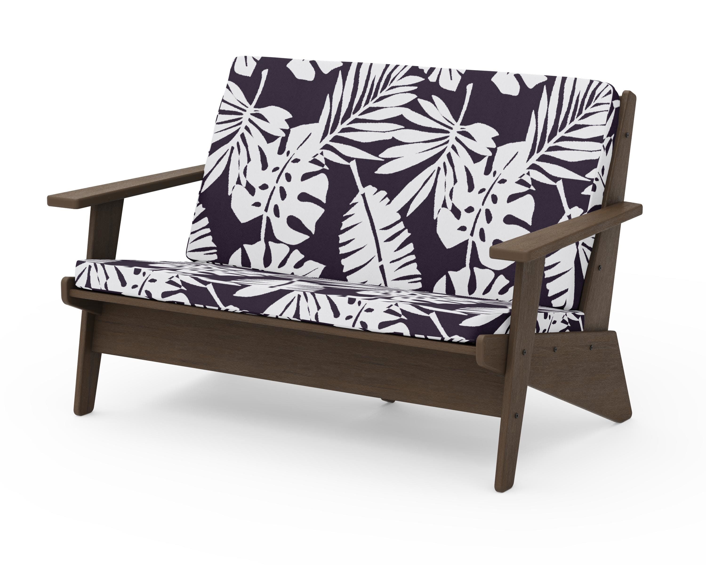 Riviera Modern Lounge Loveseat in Kona / Leaf Navy