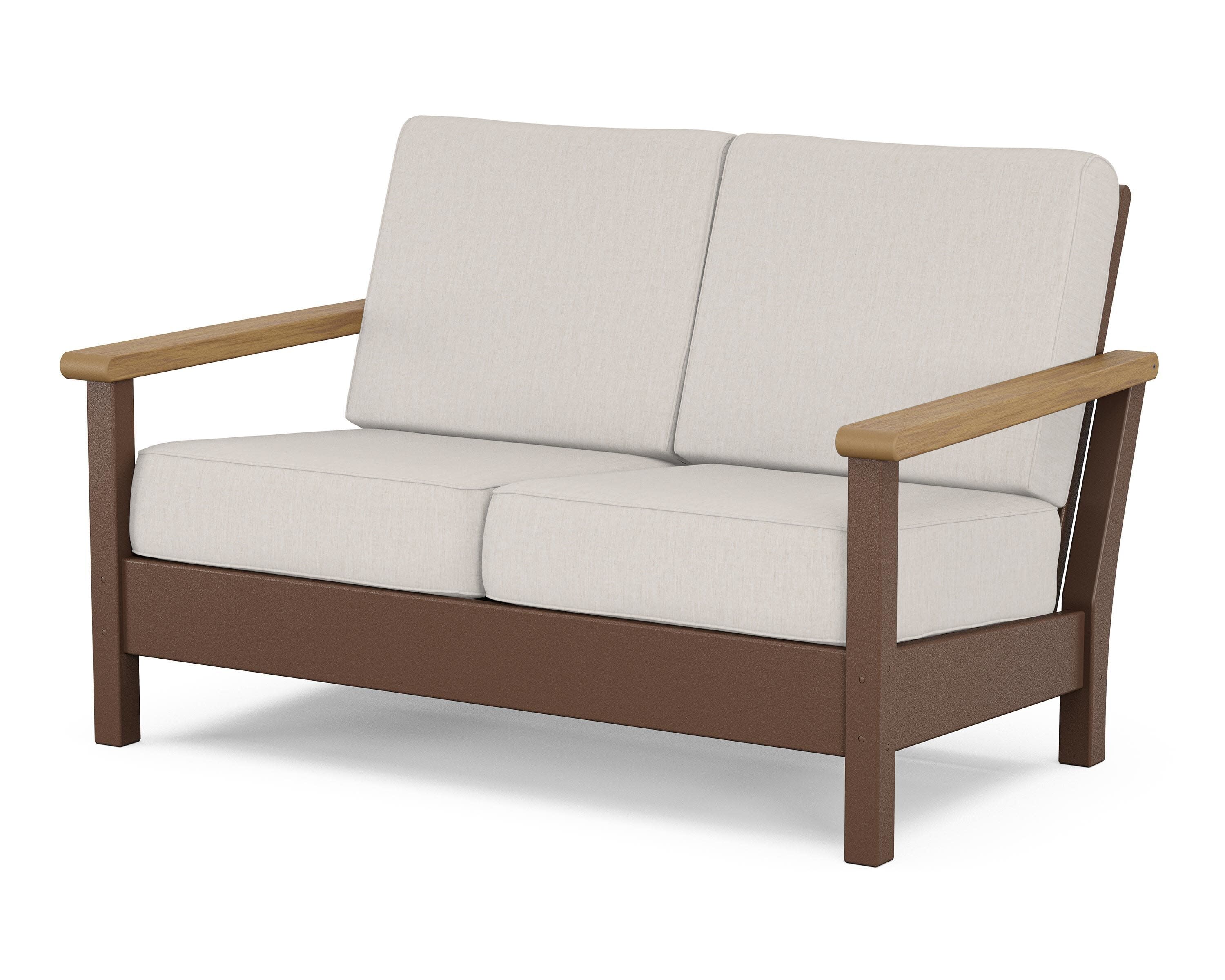 Harbour Deep Seating Loveseat in Mahogany / Natural / Cast Ash
