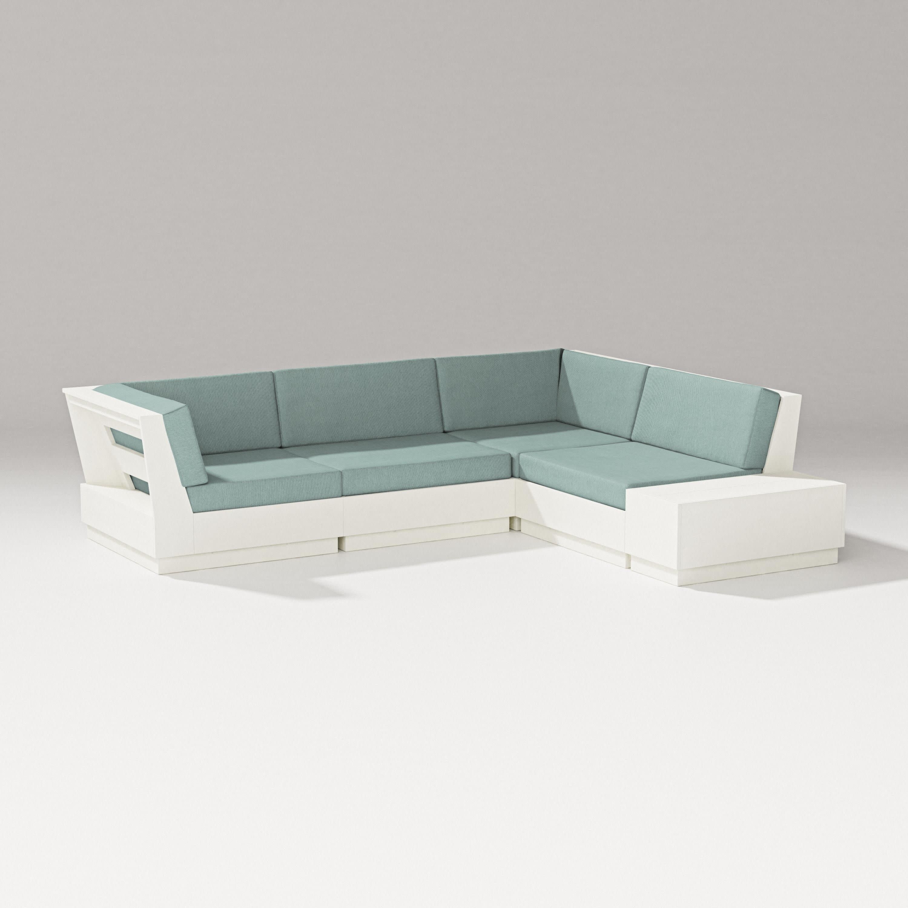 Elevate Corner Sectional in Vintage White / Glacier Spa