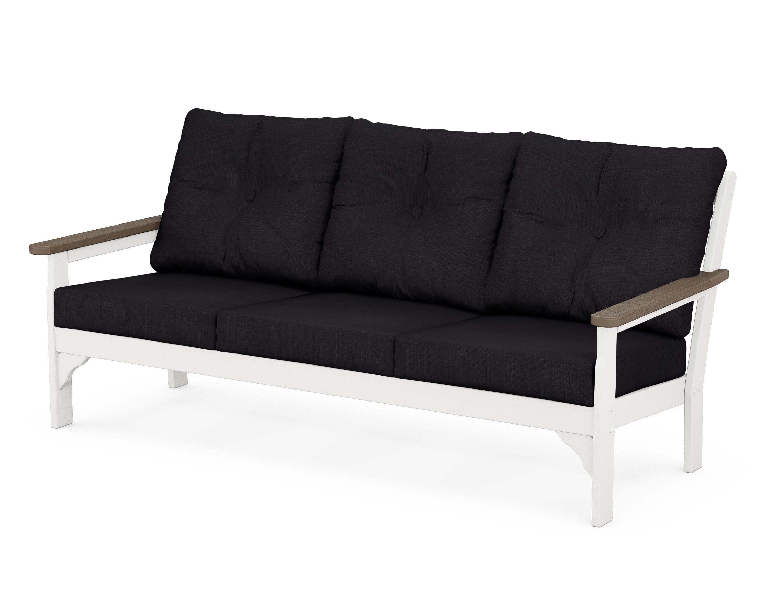 Vineyard Deep Seating Sofa in White / Kona / Midnight Linen