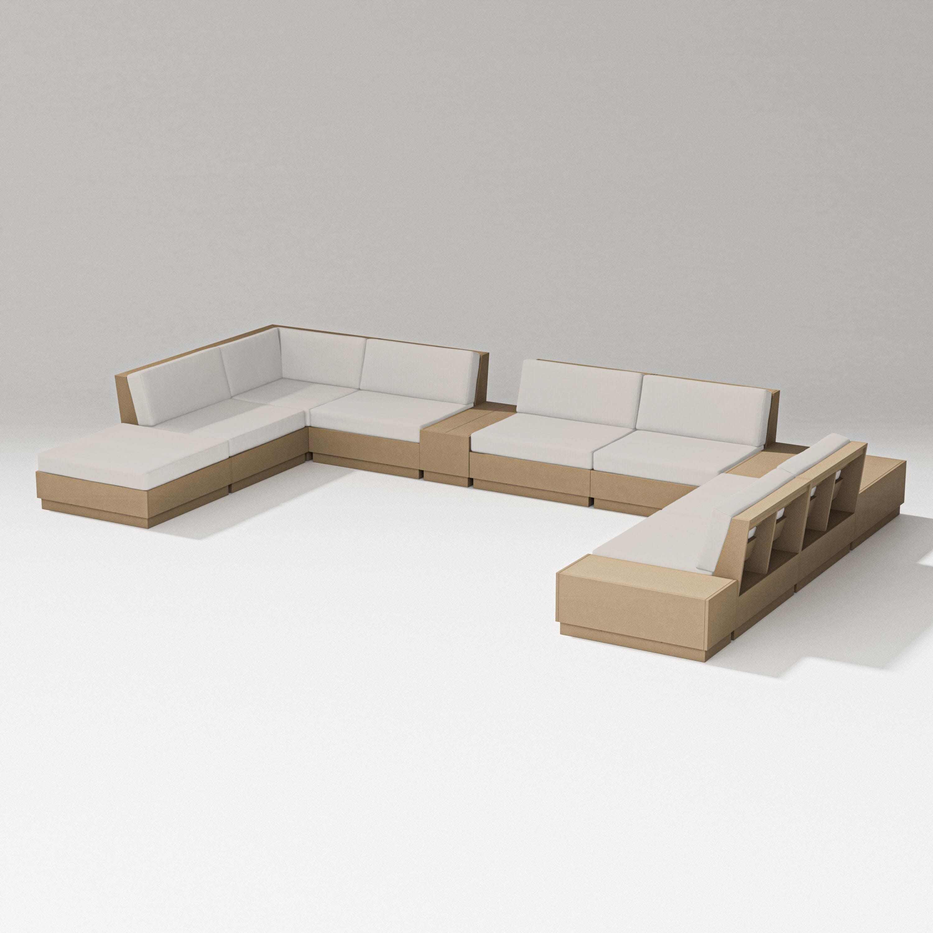 Elevate 11-Piece Conversation Sectional Set in Vintage Sahara / Cast Ash