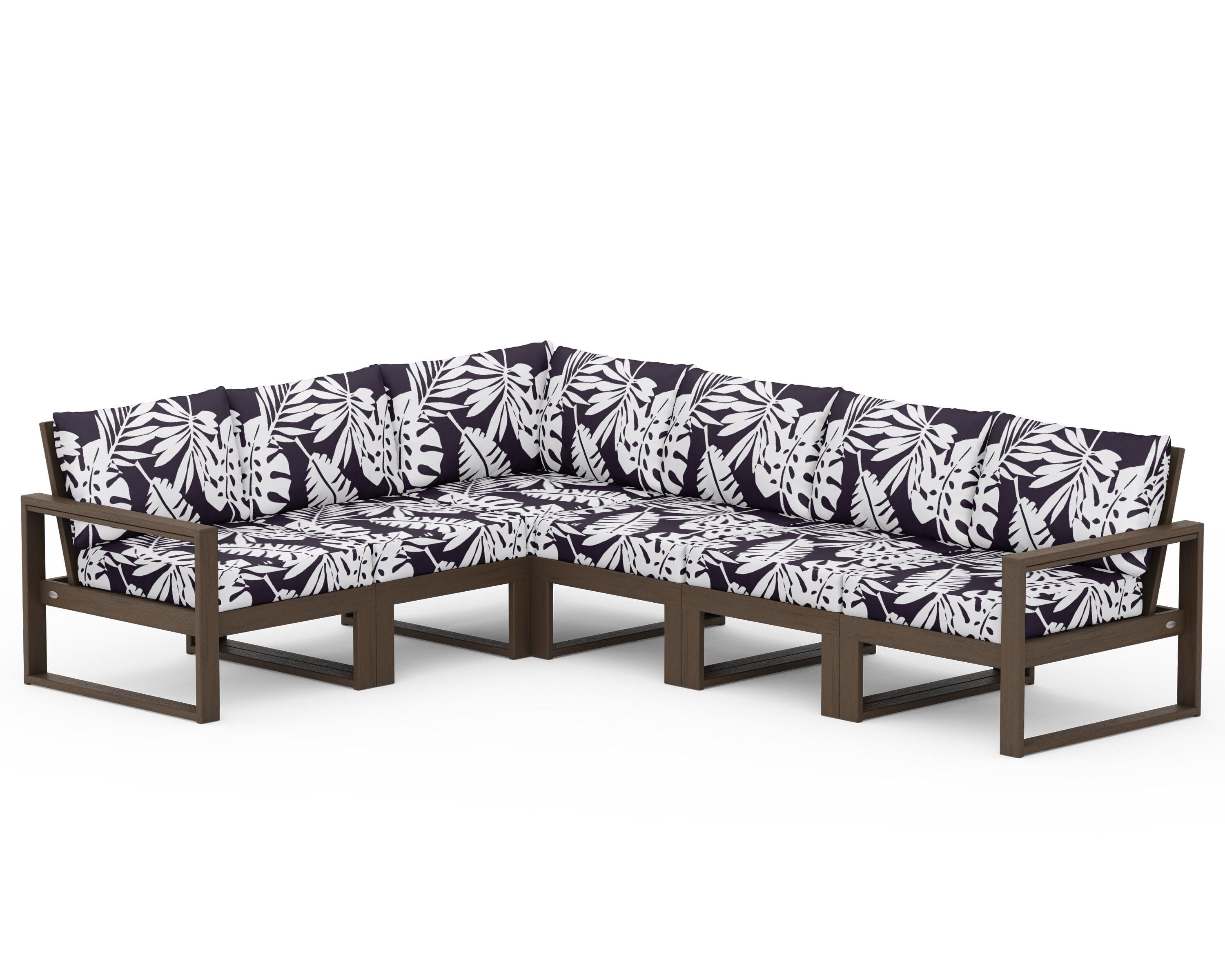 EDGE 6-Piece Modular Deep Seating Set in Kona / Leaf Navy