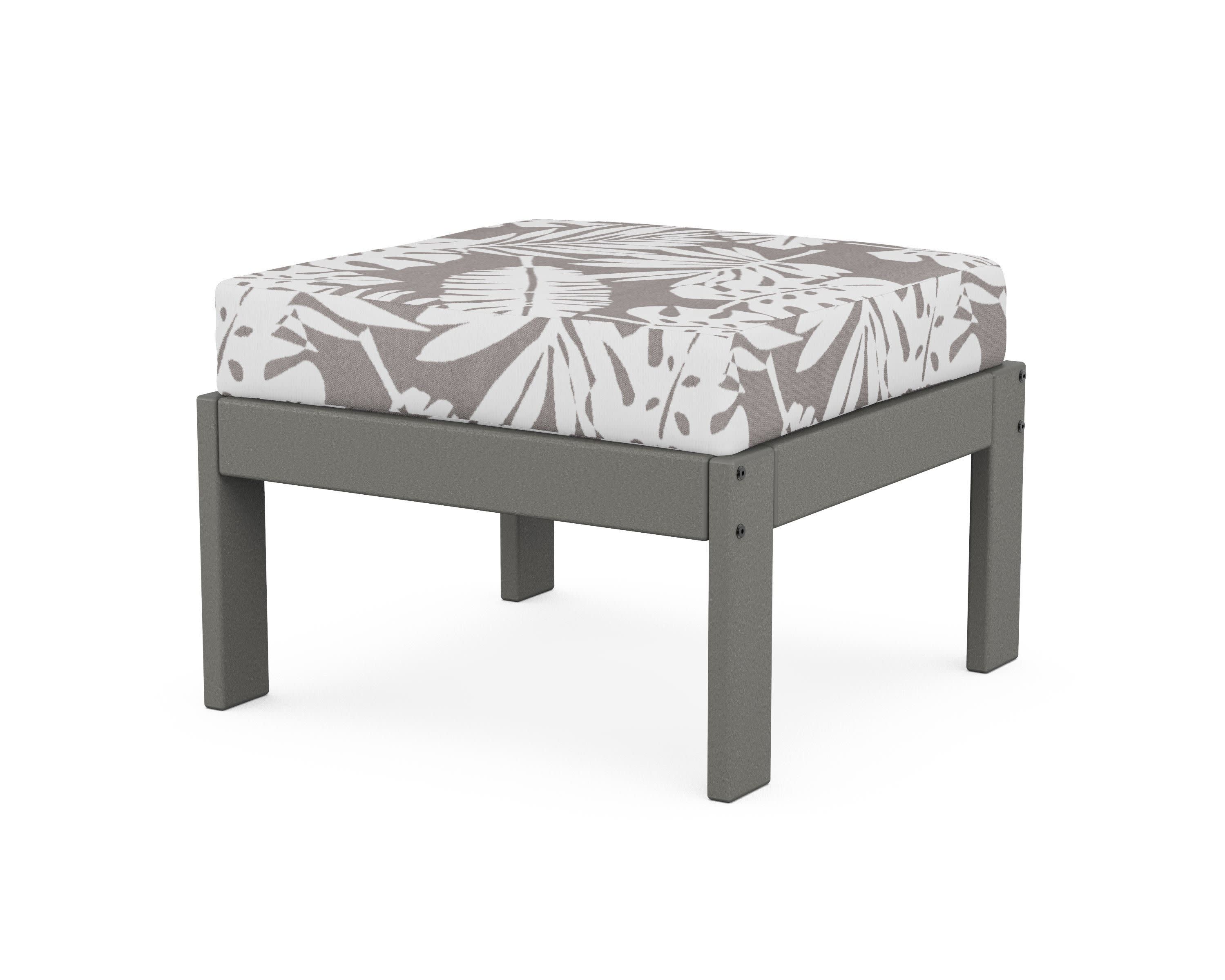 Vineyard Modular Ottoman in Slate Grey / Leaf Grey Mist