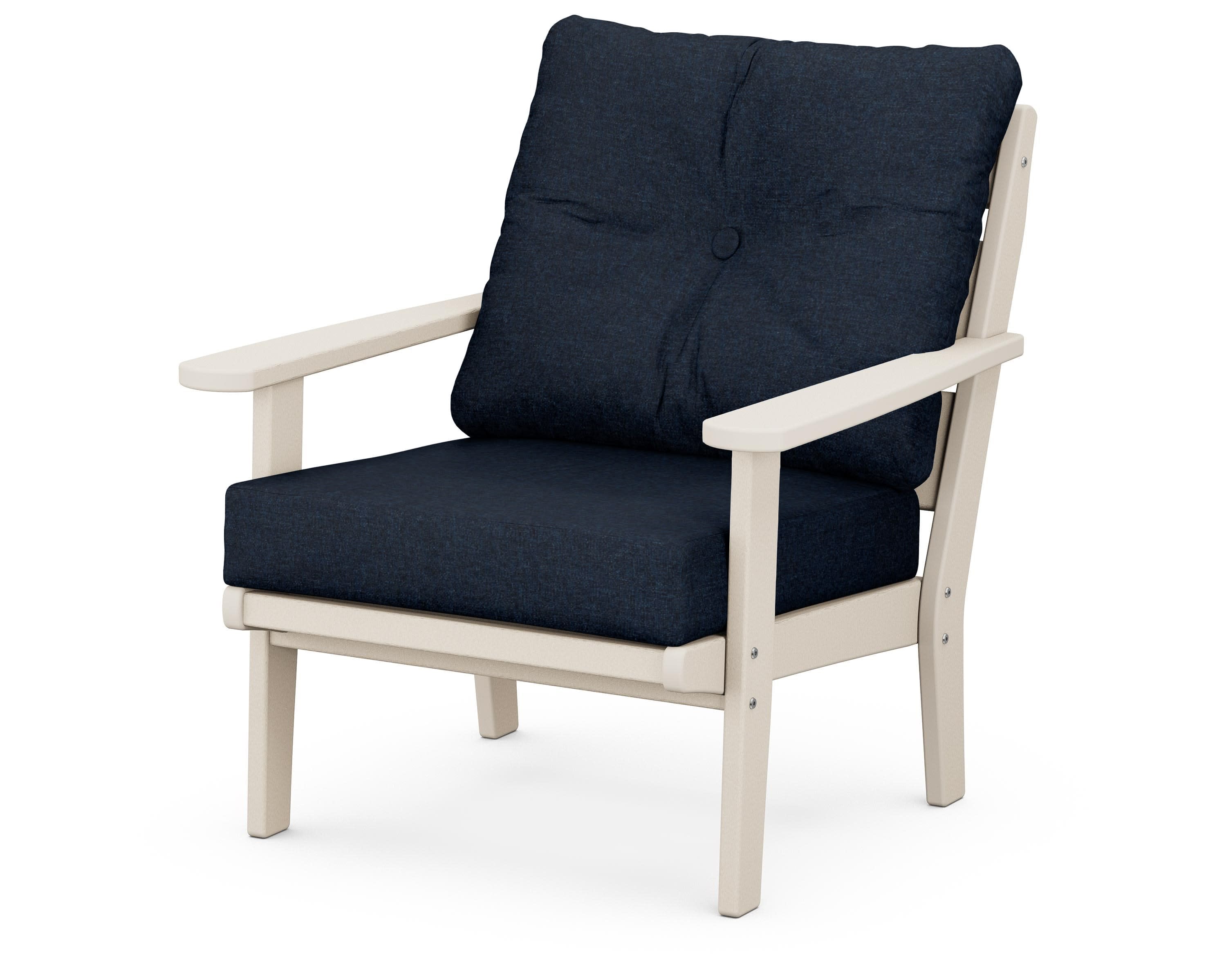 Lakeside Deep Seating Chair in Sand / Marine Indigo