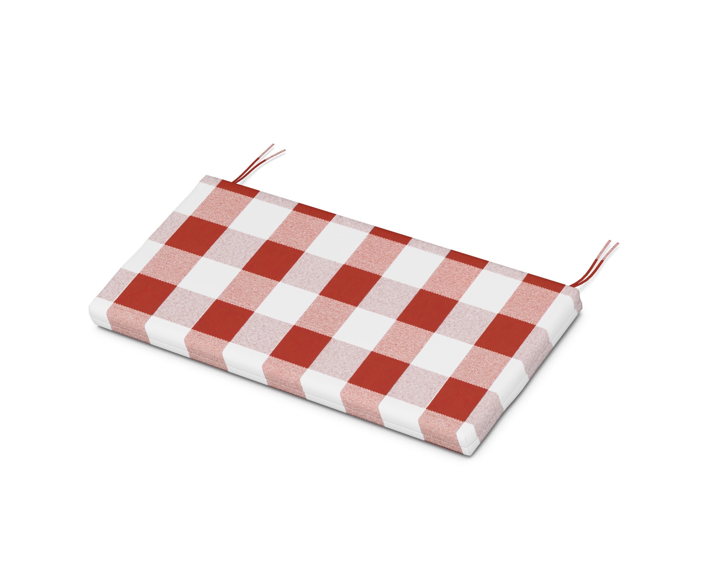 Kids Bench Seat Pad in Buffalo Plaid Crimson