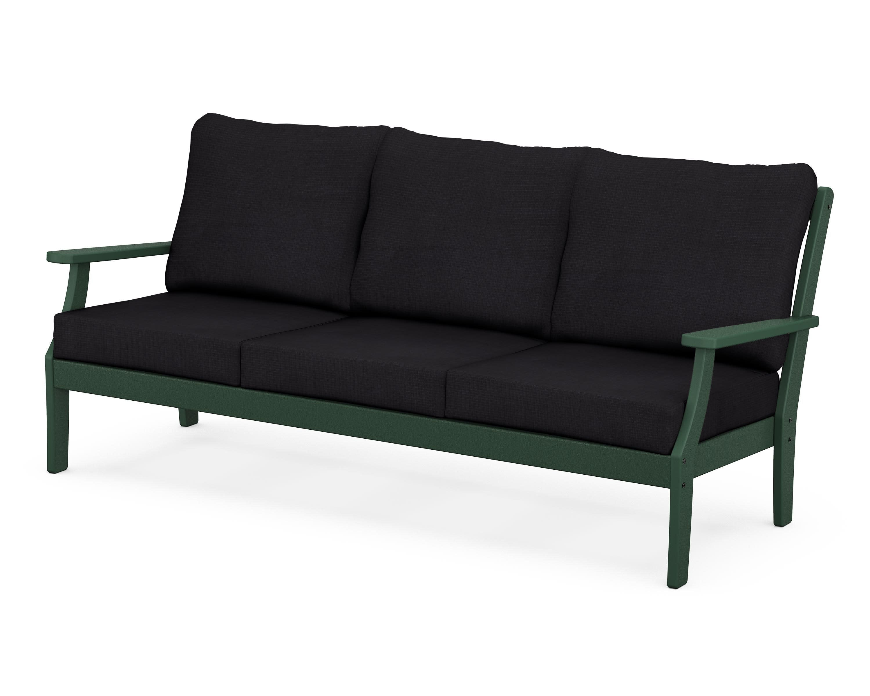Braxton Deep Seating Sofa in Green / Midnight Linen