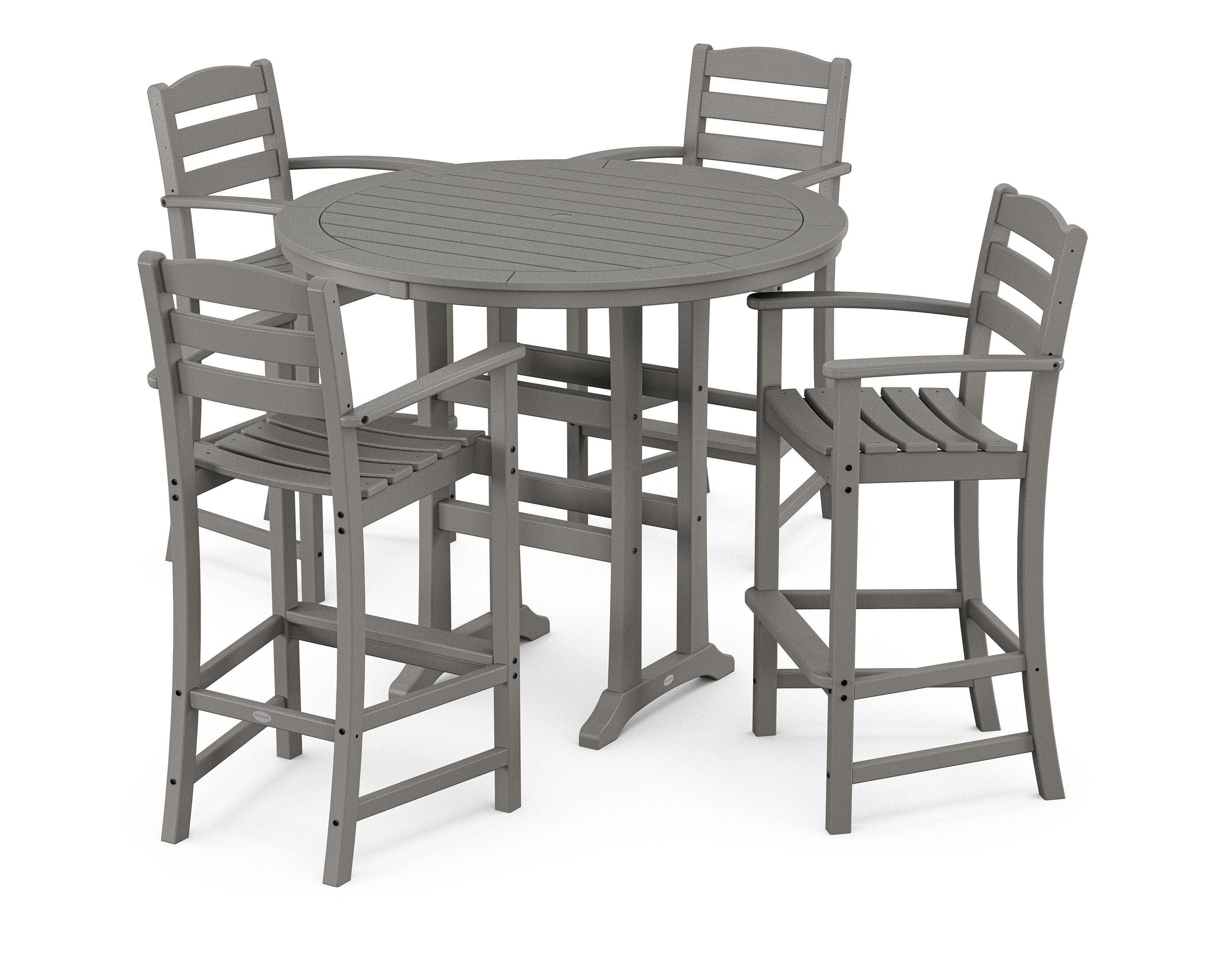 La Casa Caf 5-Piece Bar Dining Set in Slate Grey