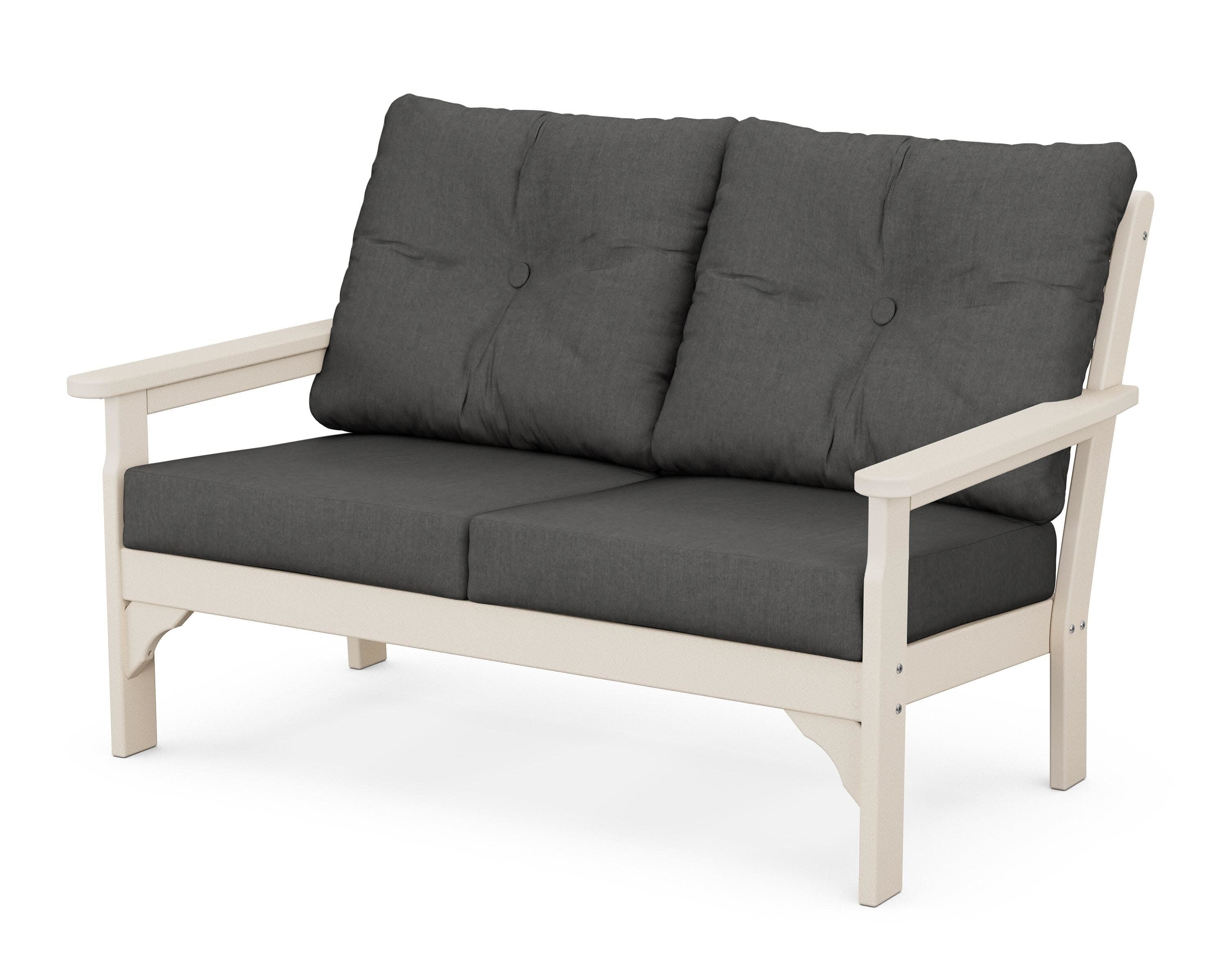 Vineyard Deep Seating Loveseat in Sand / Spectrum Carbon