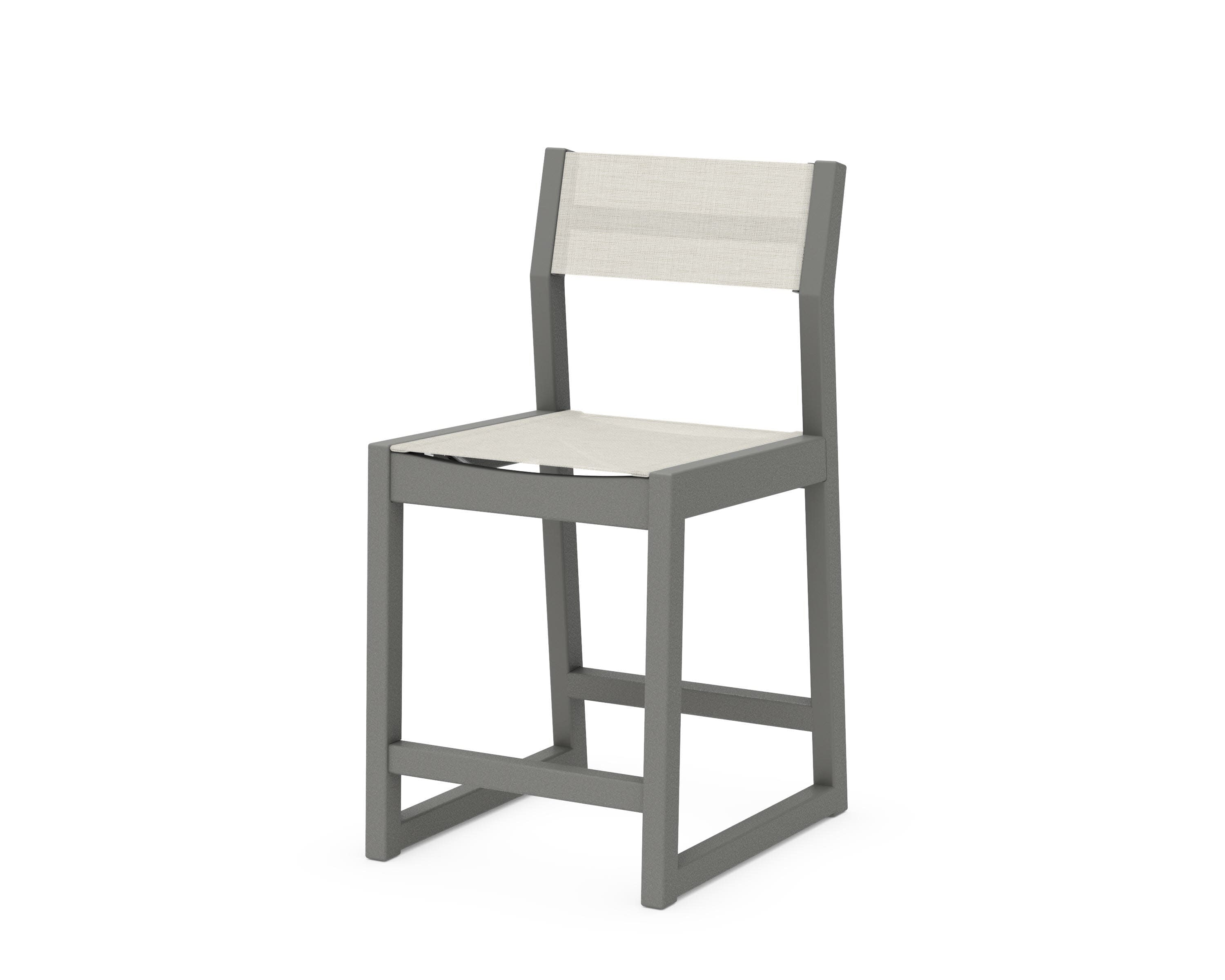 EDGE Sling Counter Side Chair in Slate Grey / Parchment Sling