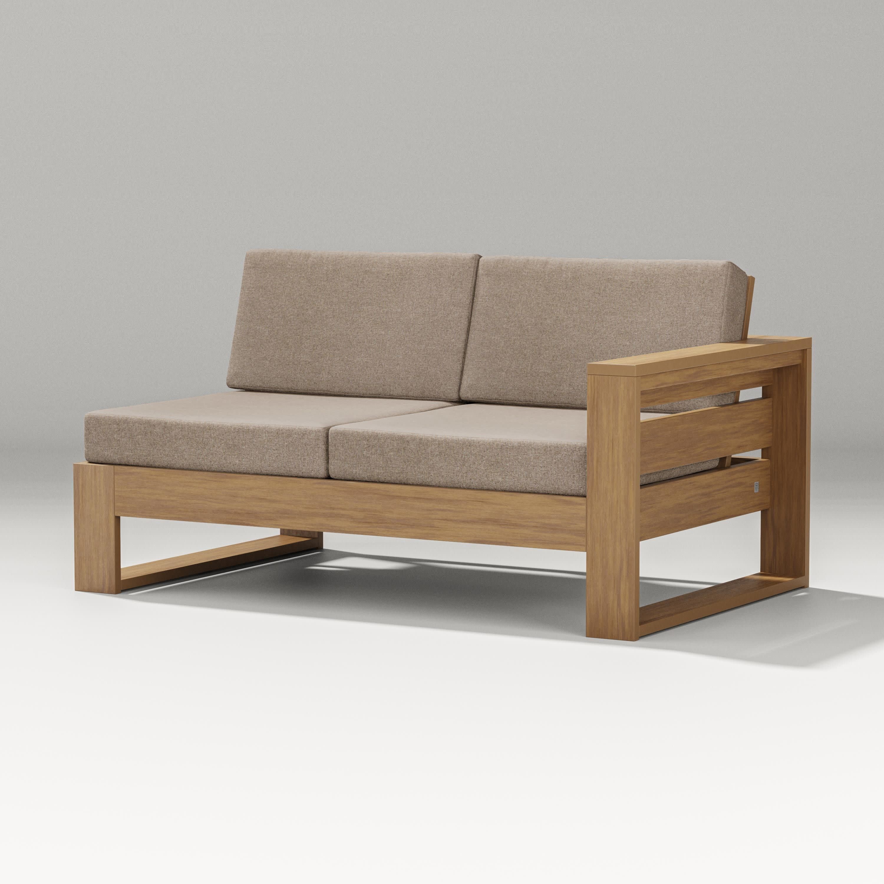 Latitude Modular Right Arm Loveseat in Natural / Spiced Burlap