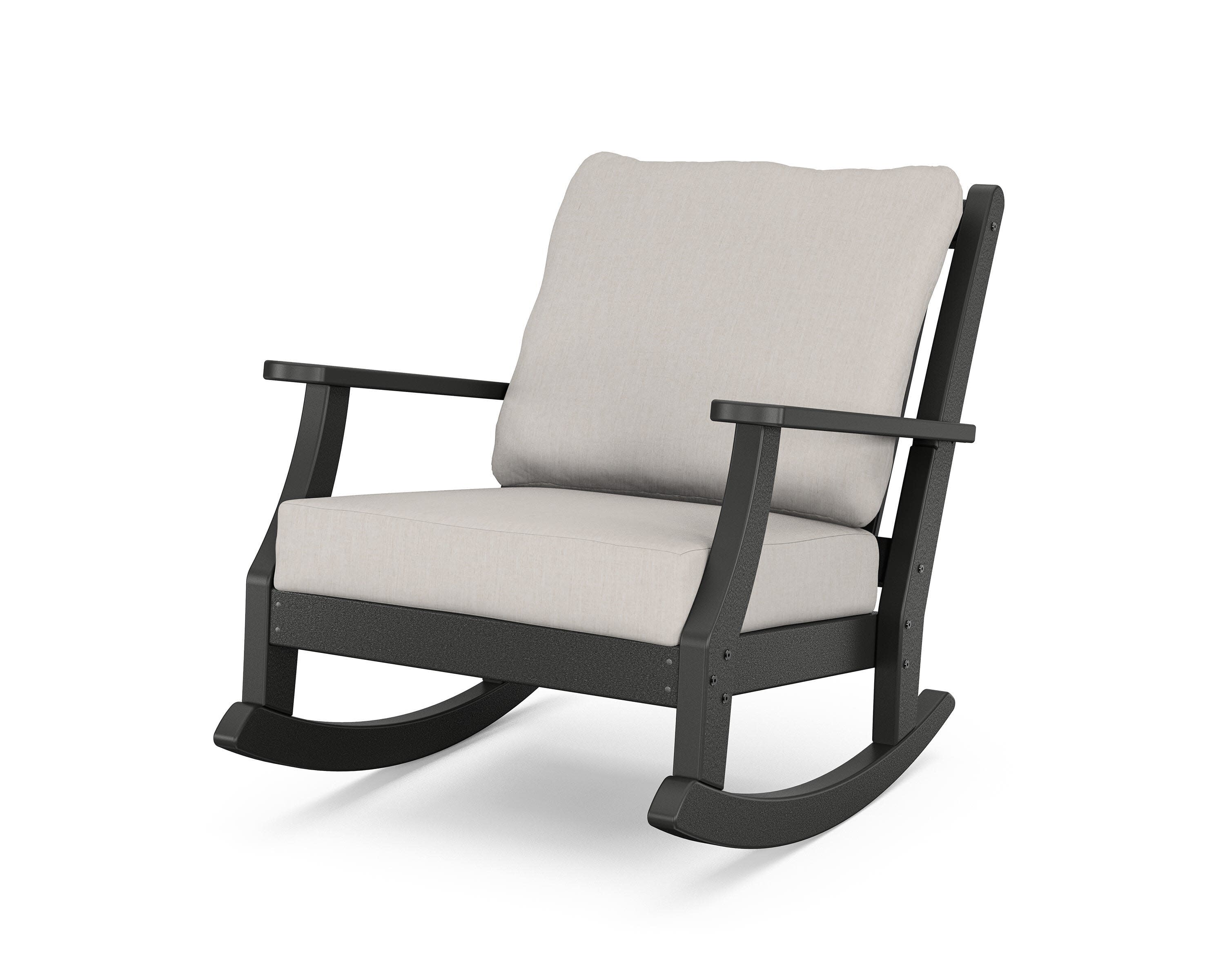 Wovendale Deep Seating Rocking Chair in Black / Cast Ash