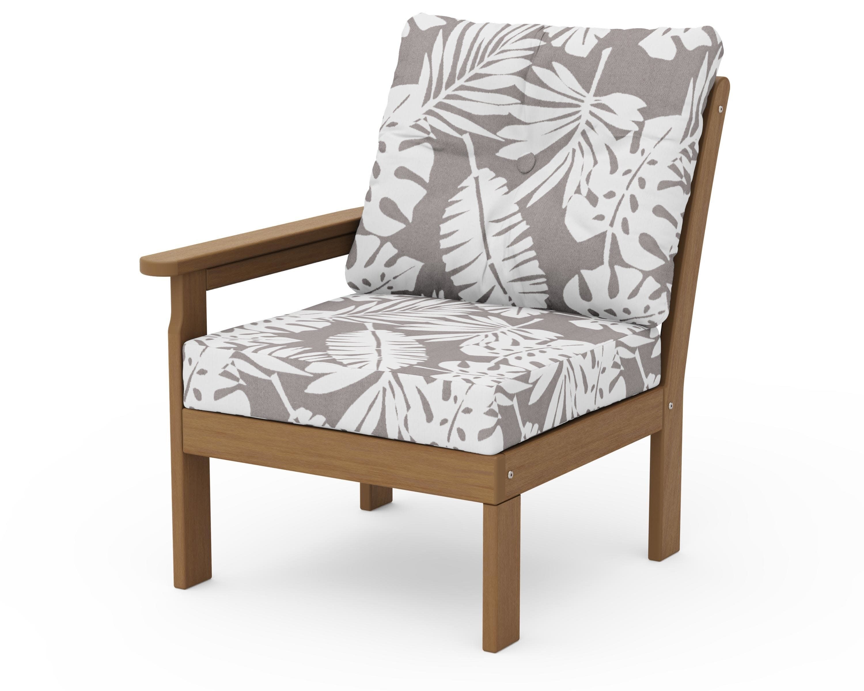 Vineyard Modular Left Arm Chair in Natural / Leaf Grey Mist