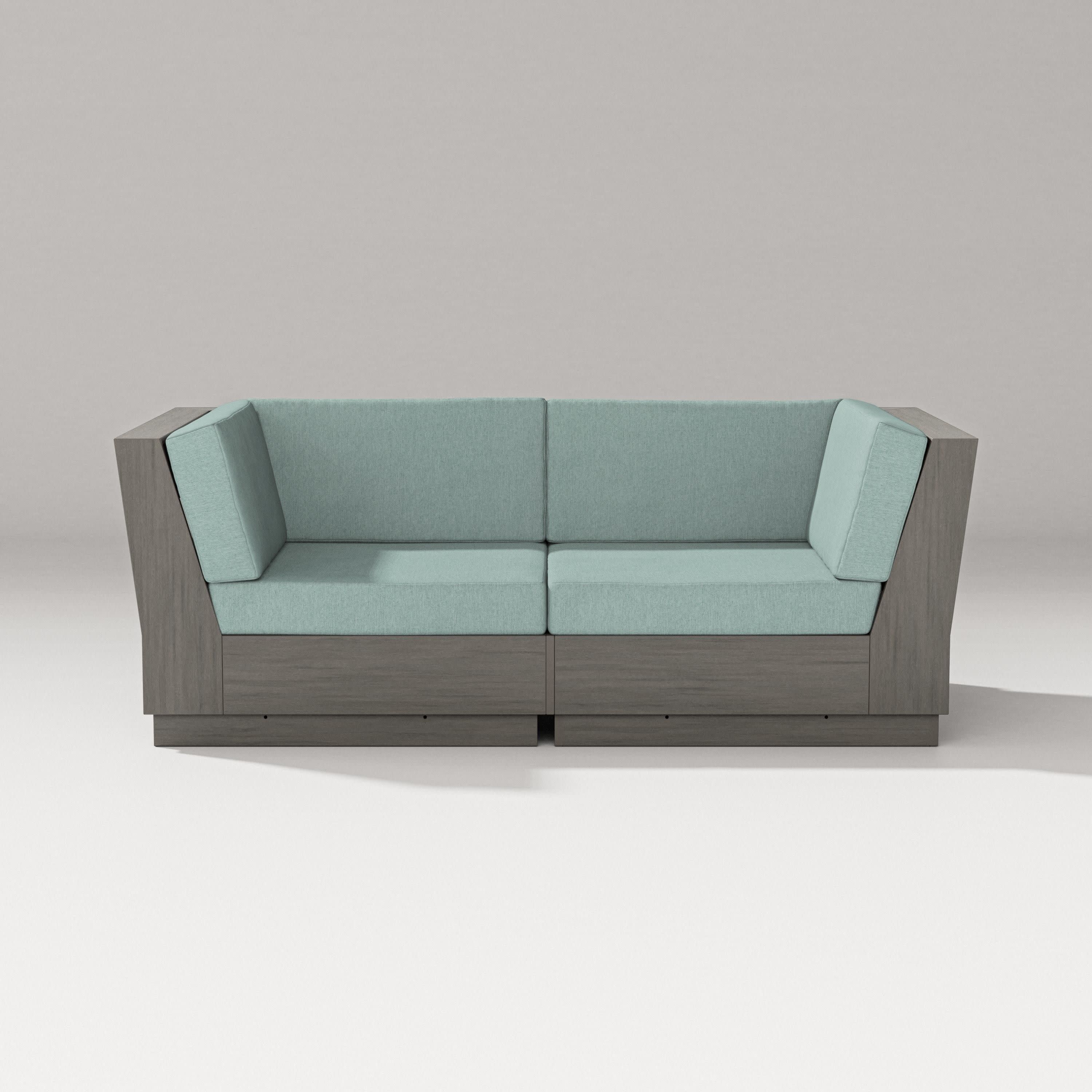 Elevate Loveseat Sectional in Driftwood / Glacier Spa