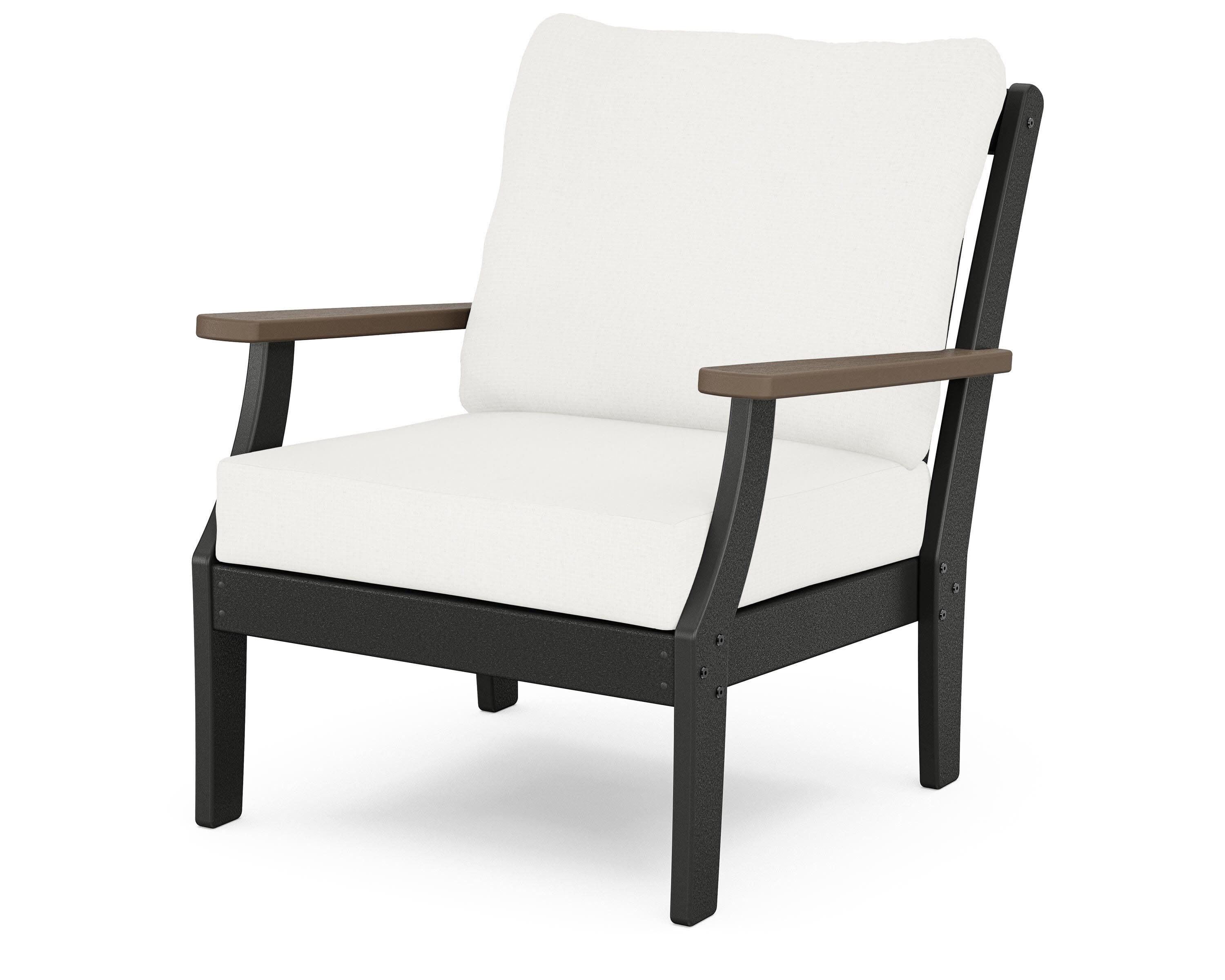 Braxton Deep Seating Chair in Black / Kona / Natural Linen