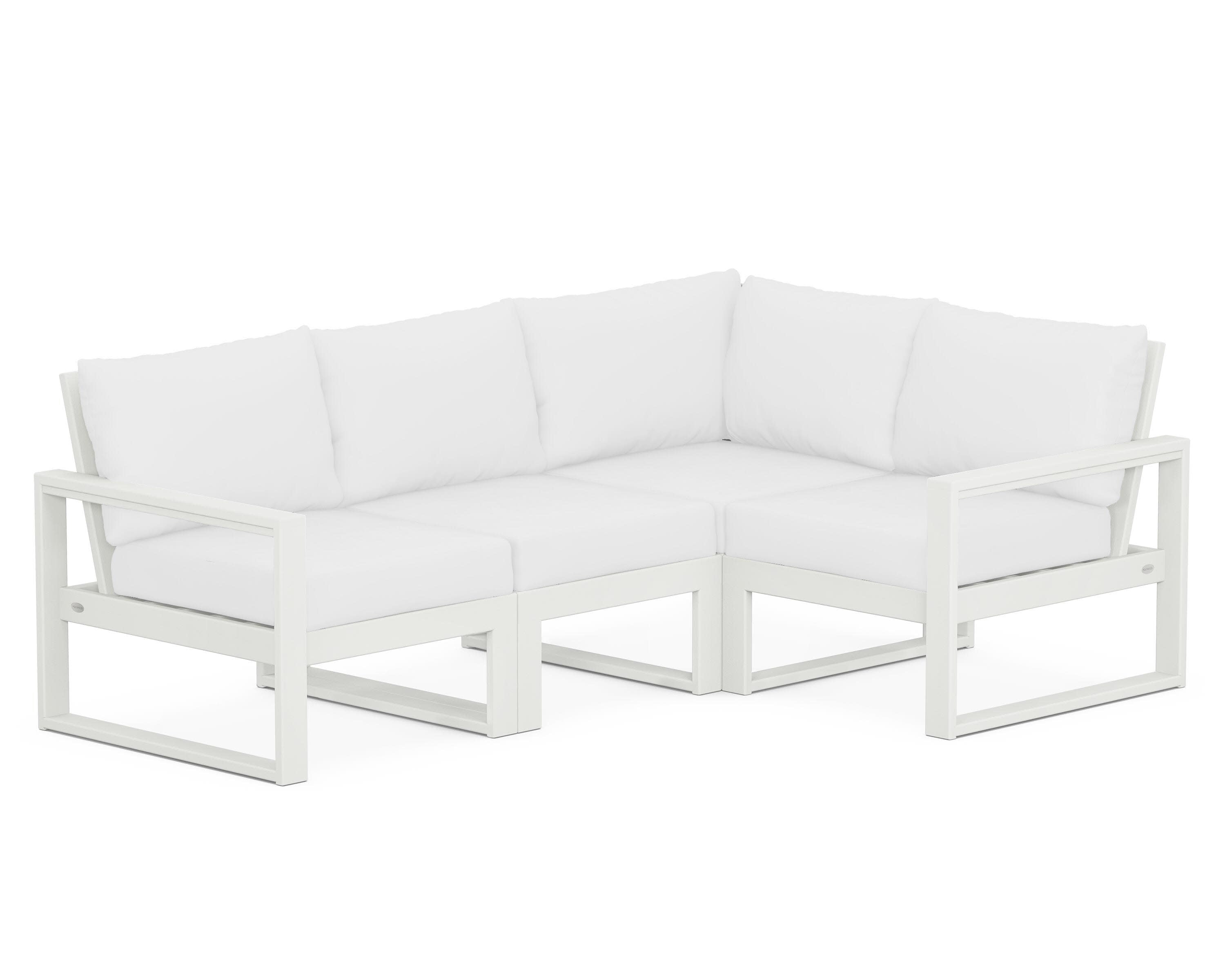 EDGE 4-Piece Modular Deep Seating Set in Vintage White / Natural