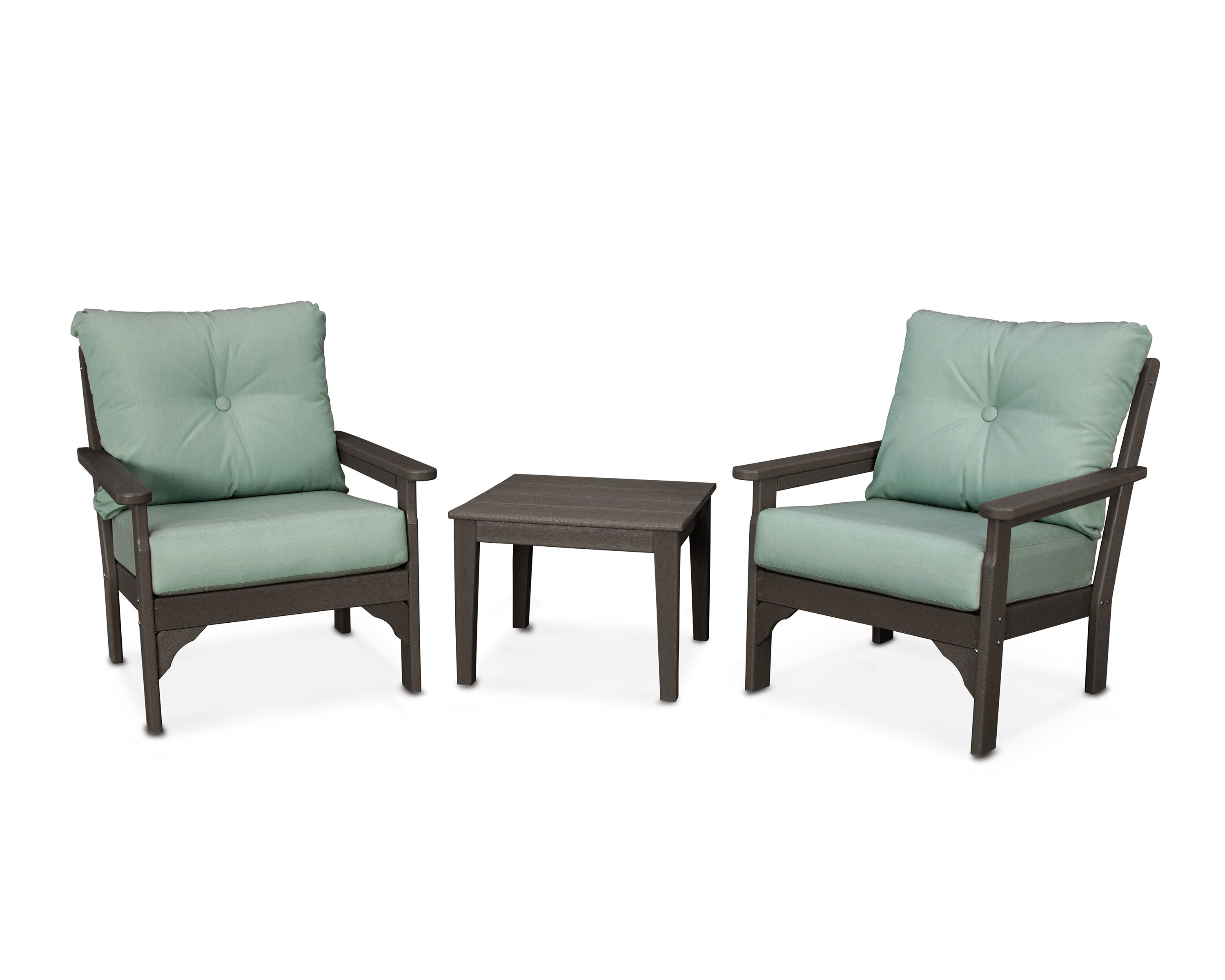 Vineyard 3-Piece Deep Seating Set in Vintage Coffee / Spa