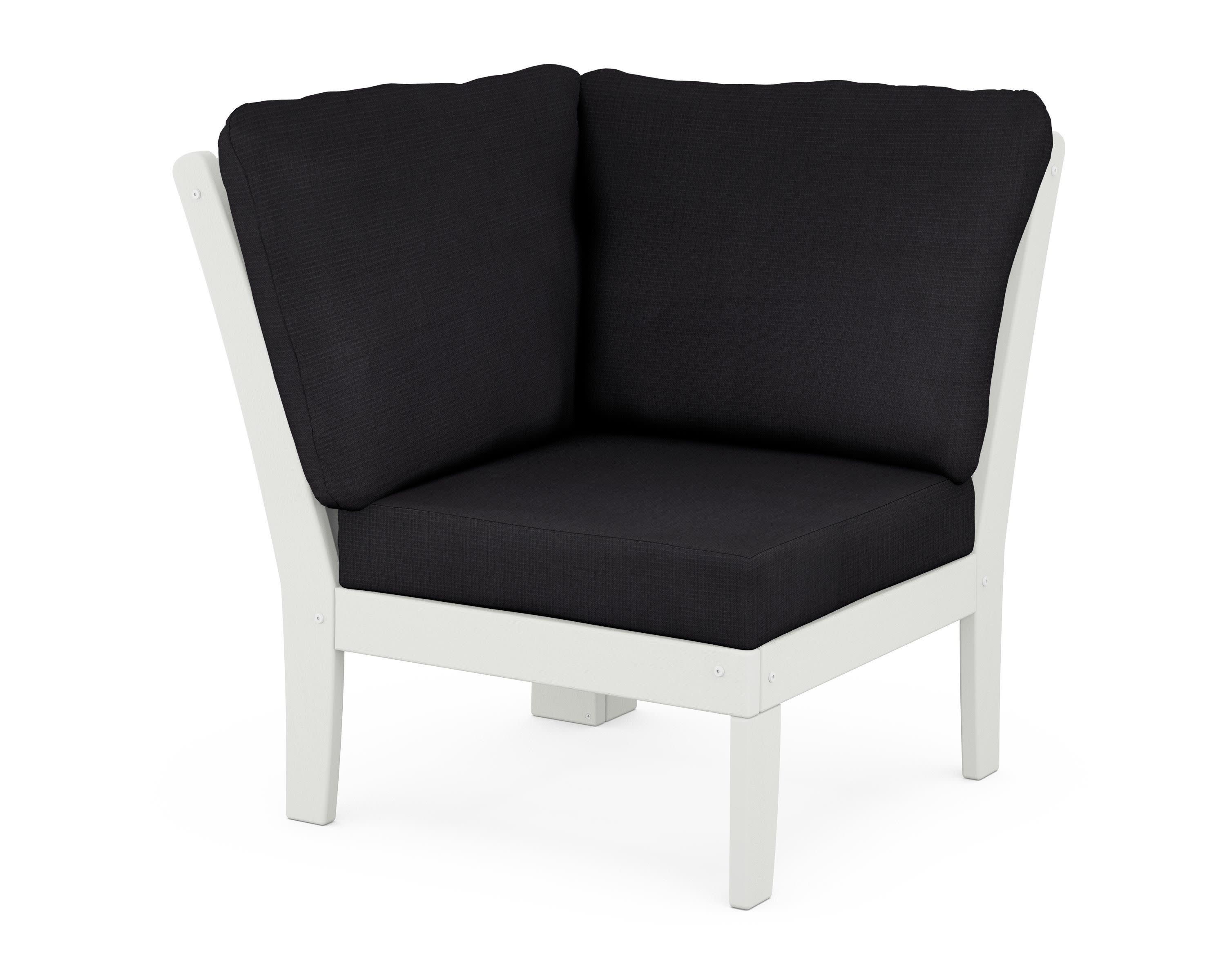 Braxton Modular Corner Chair in Vintage White / Midnight Linen