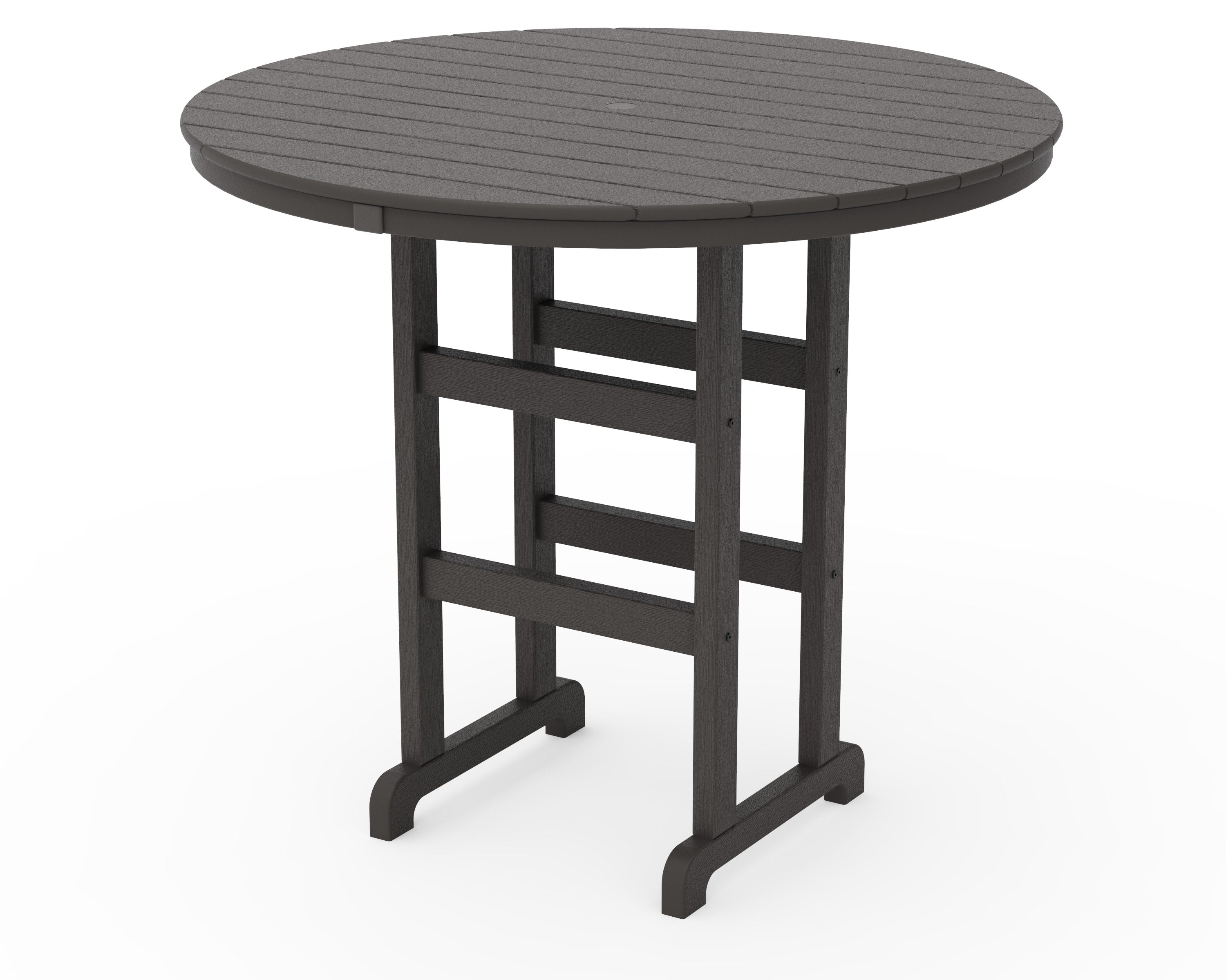 48" Round Farmhouse Bar Table in Vintage Coffee