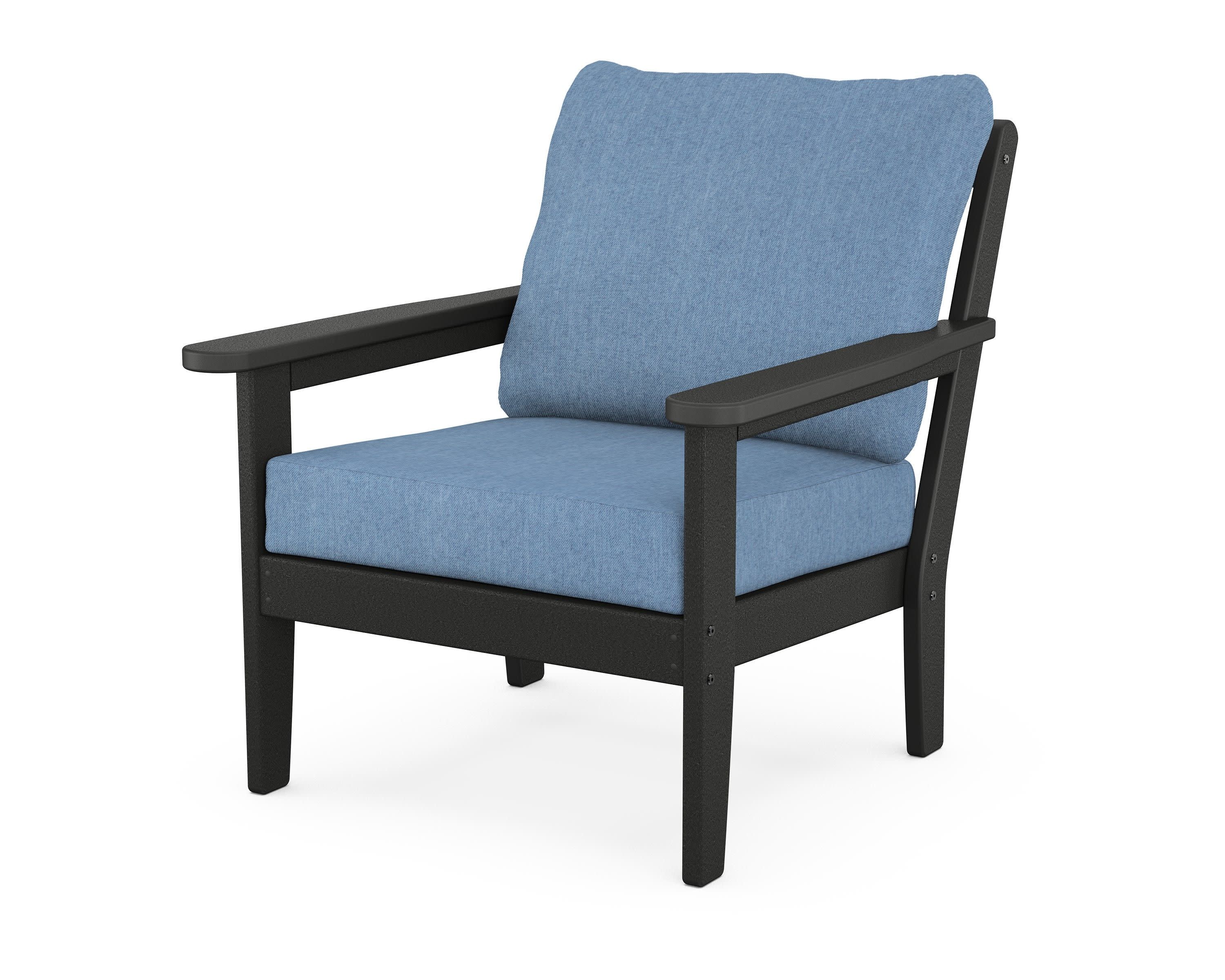 Cottage Deep Seating Chair in Black / Sky Blue