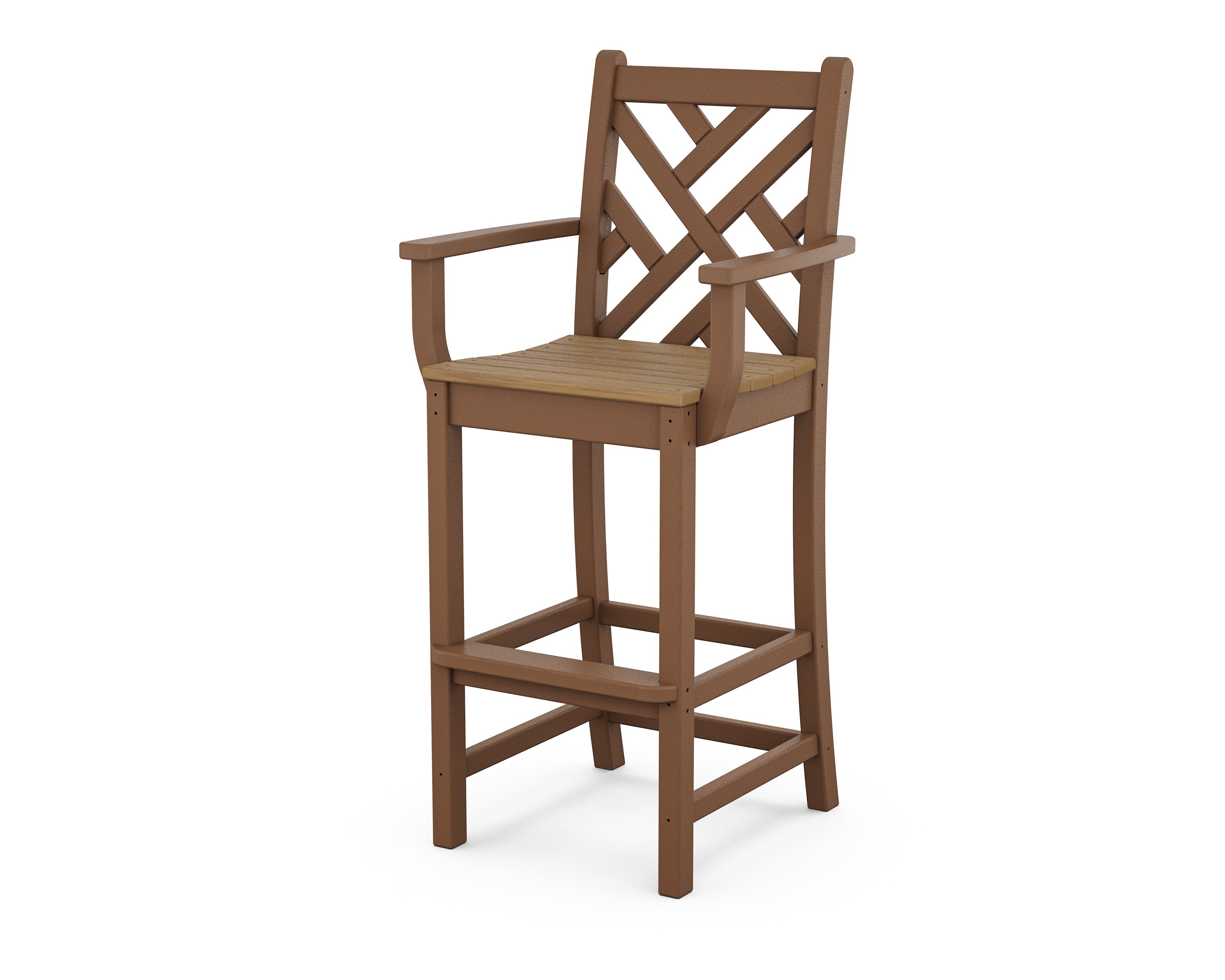 Chippendale Bar Arm Chair in Teak / Natural