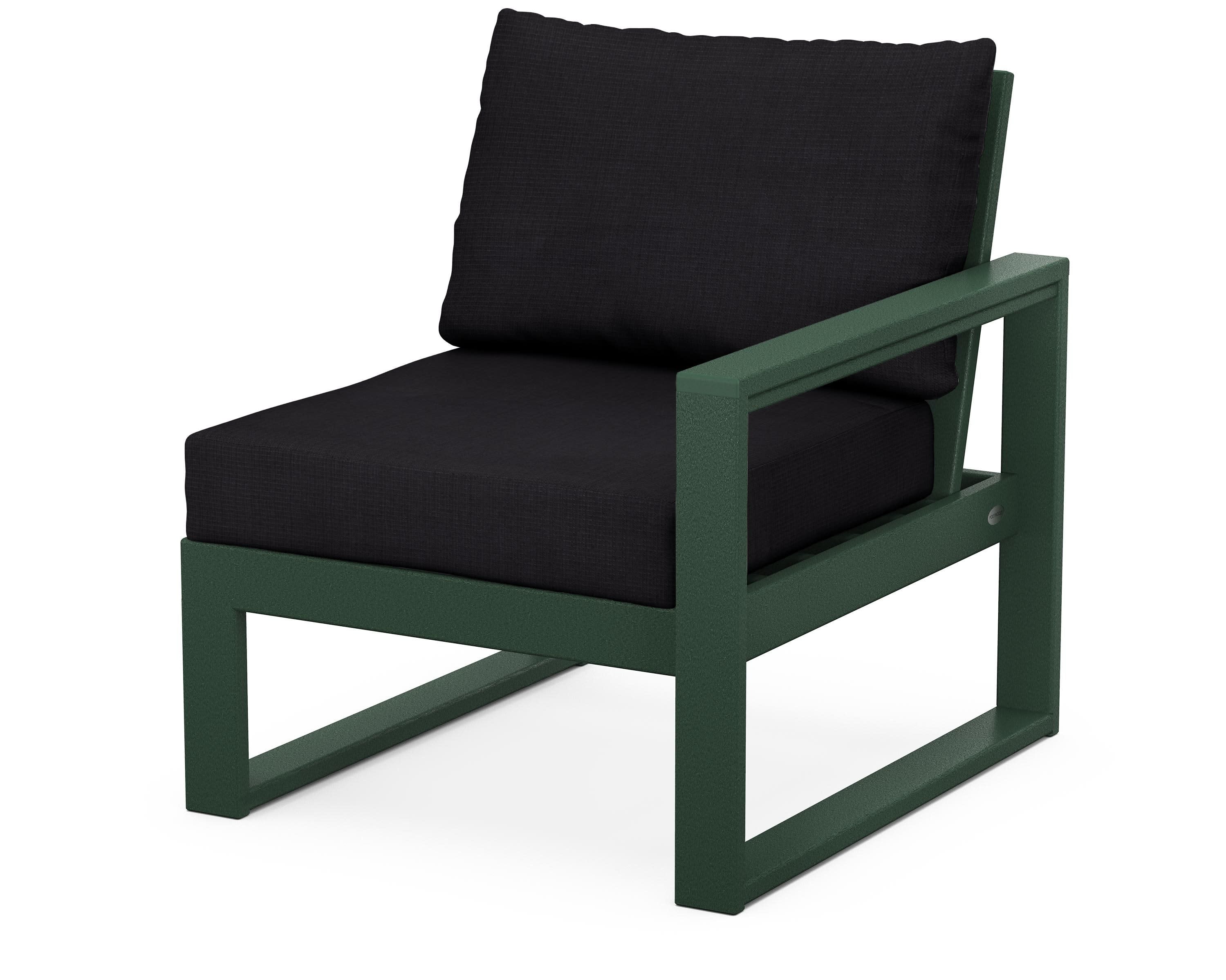 EDGE Modular Right Arm Chair in Green / Midnight Linen