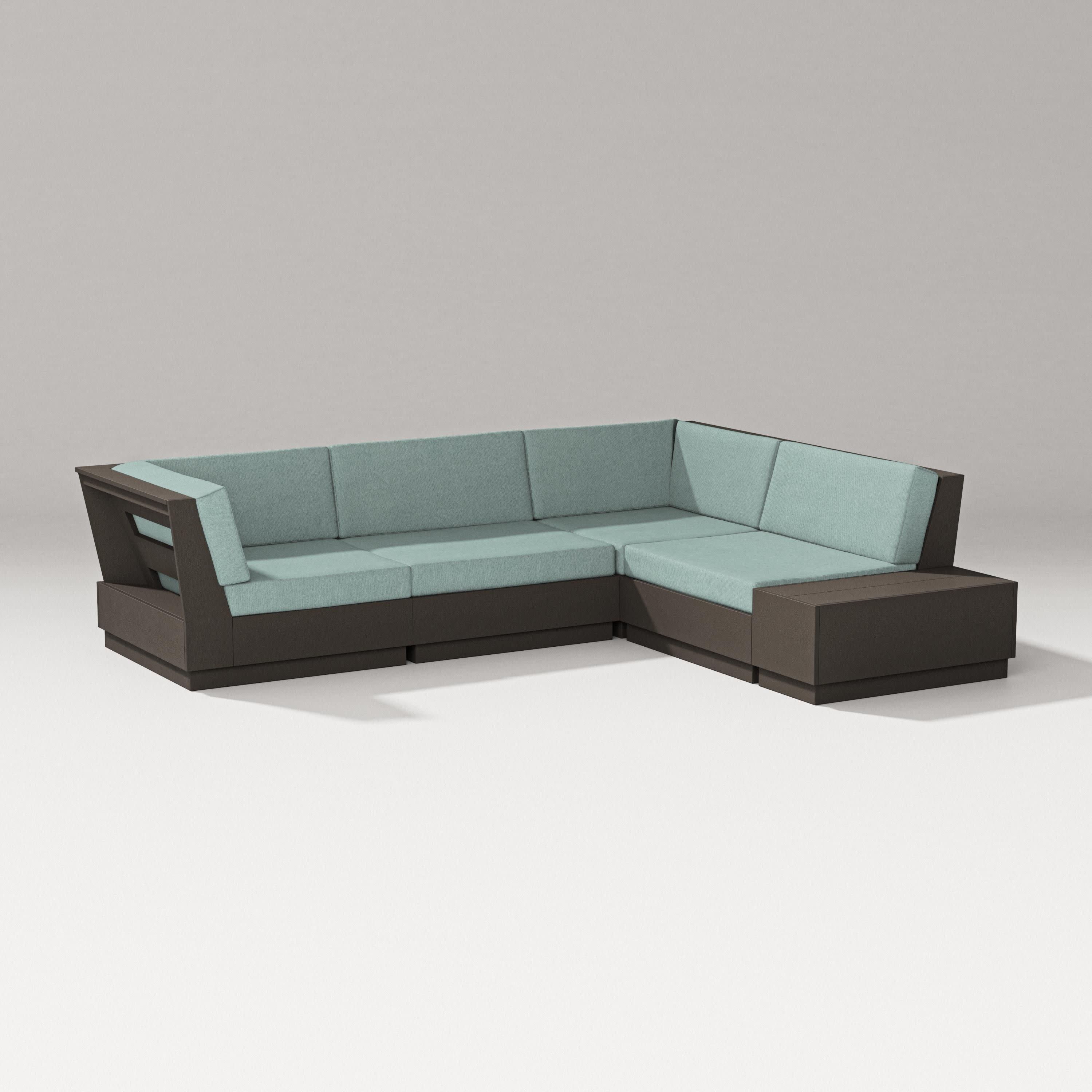 Elevate Corner Sectional in Vintage Coffee / Glacier Spa