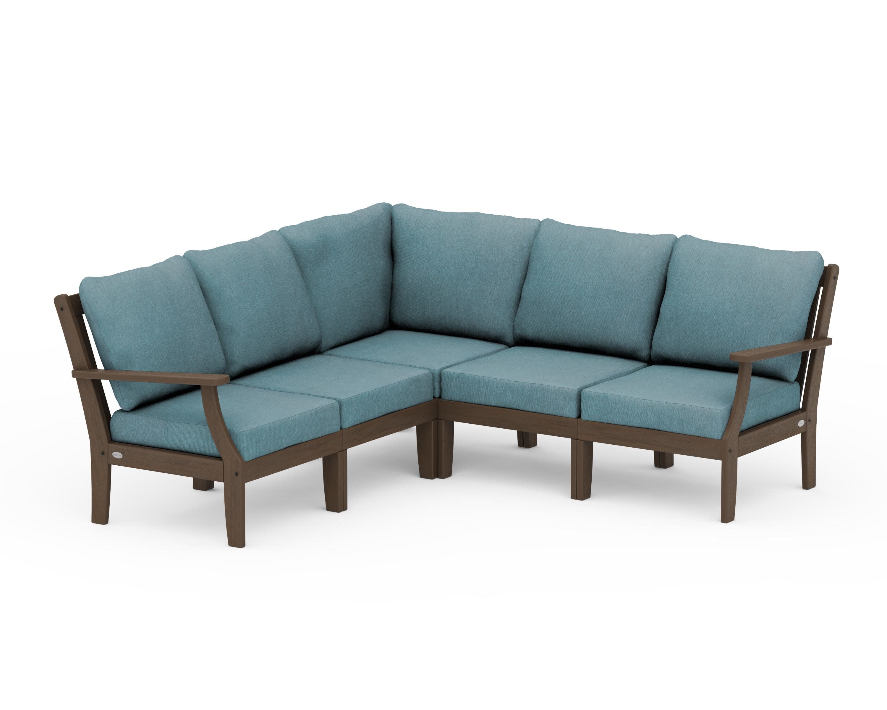 Braxton Modular 5-Piece Deep Seating Set in Kona / Ocean Teal