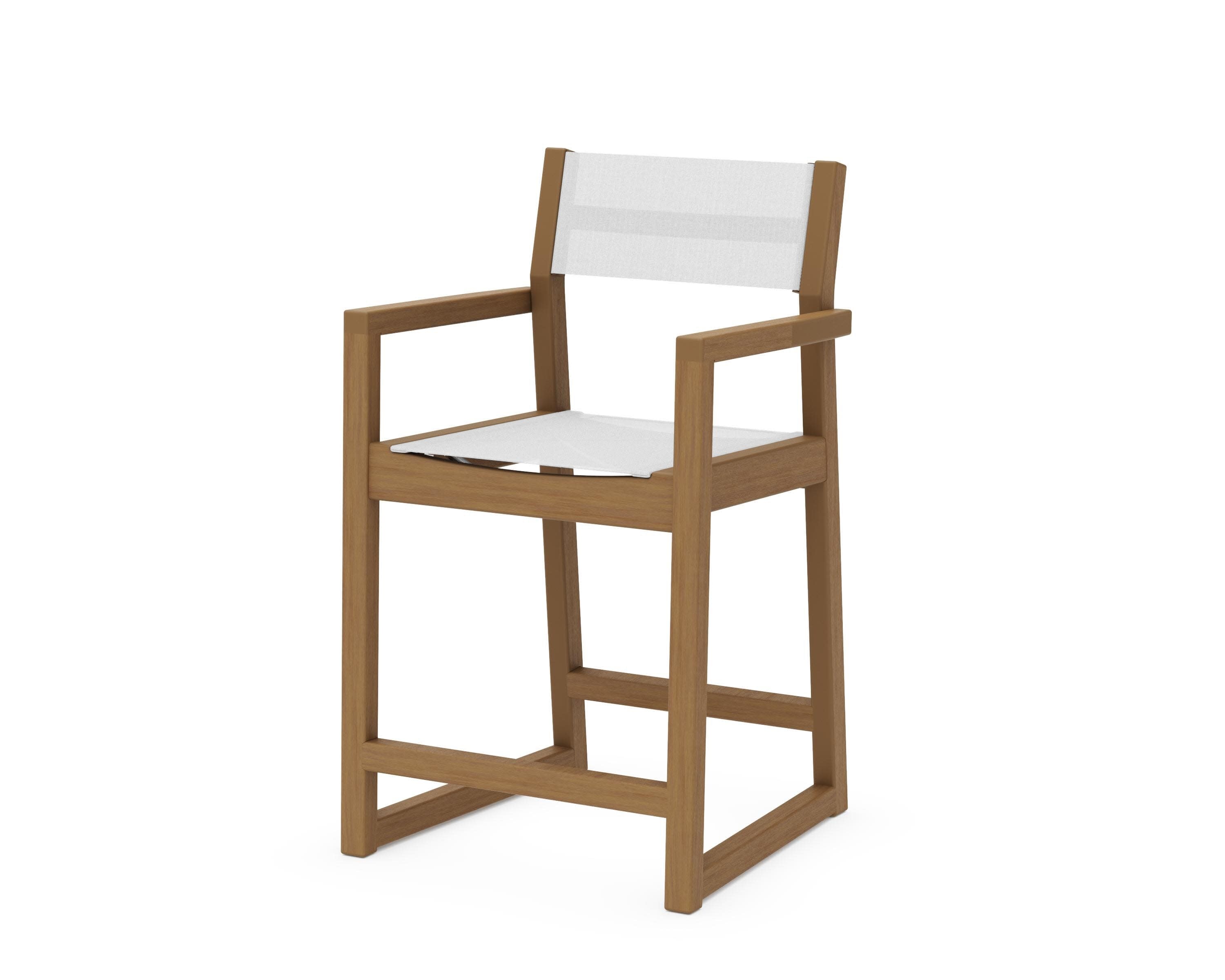 EDGE Sling Counter Arm Chair in Natural / White Sling