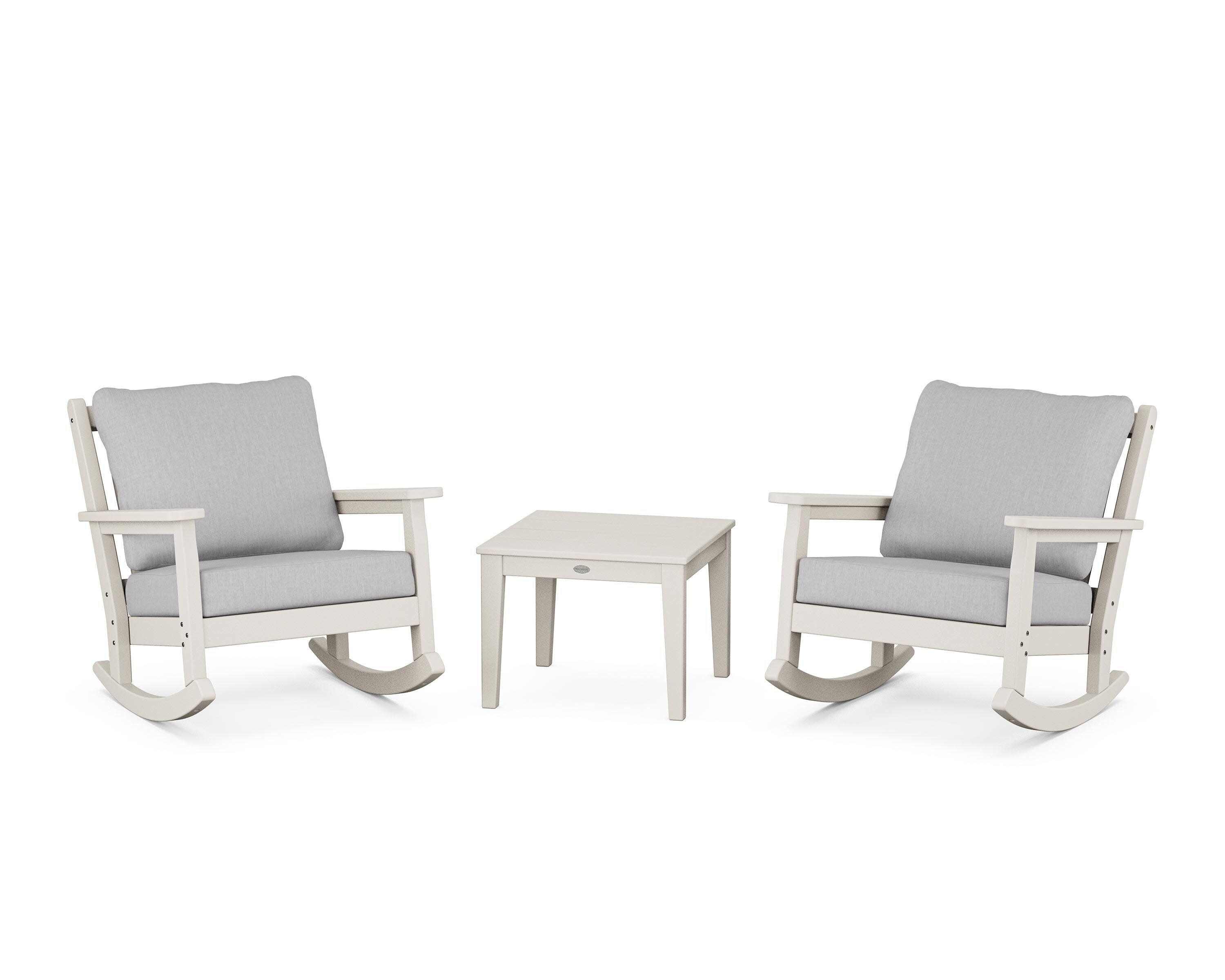 Chippendale 3-Piece Deep Seating Rocker Set in Sand / Granite