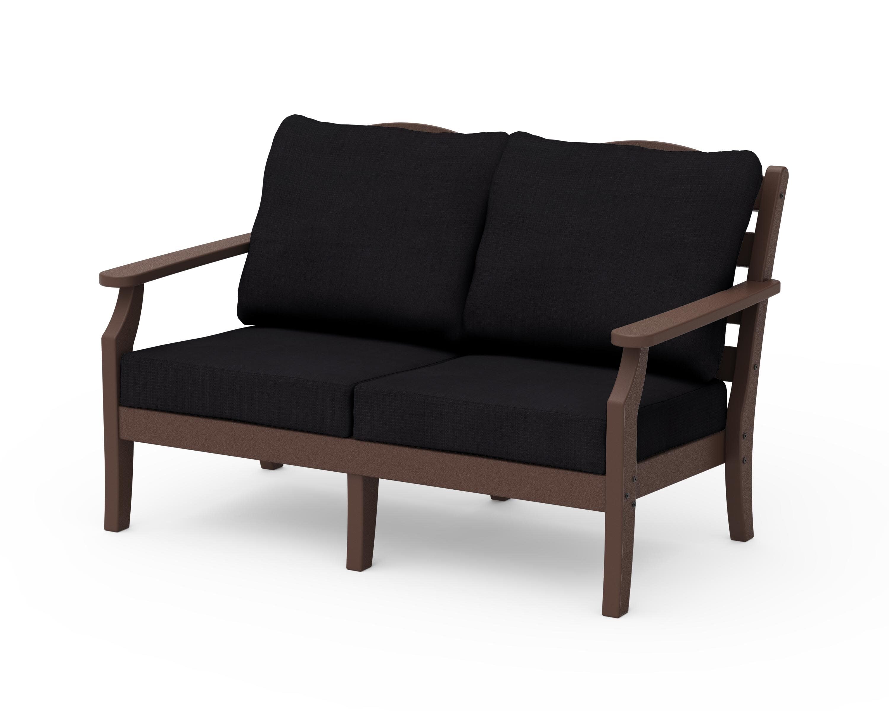 Savannah Deep Seating Loveseat in Mahogany / Midnight Linen