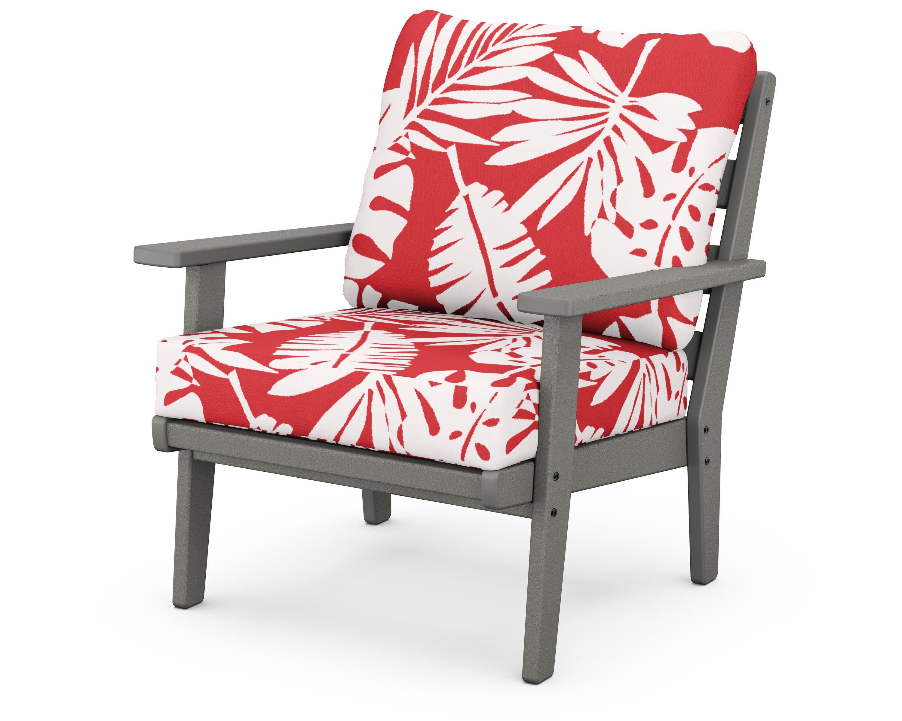 Grant Park Deep Seating Chair in Slate Grey / Leaf Crimson