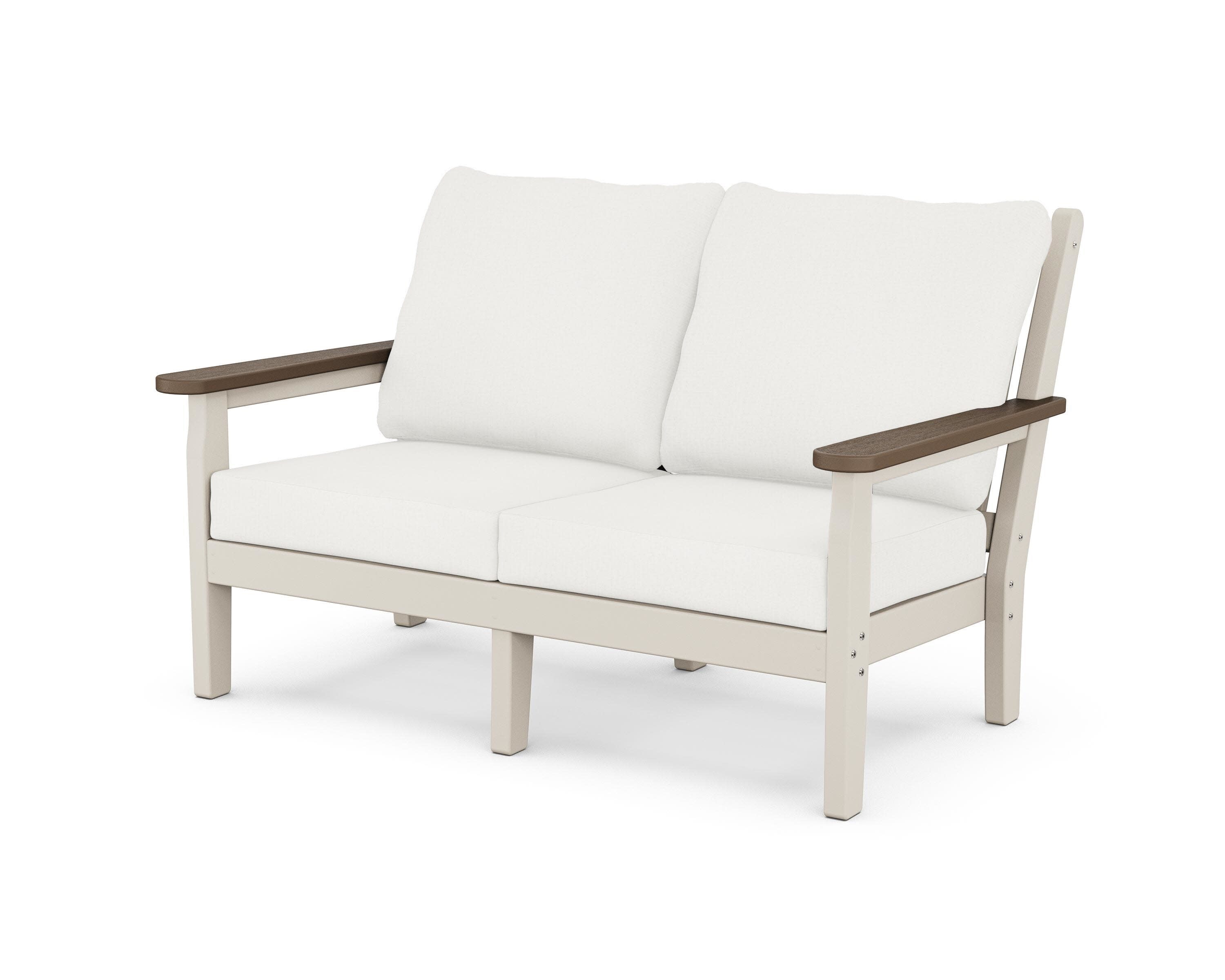 Chippendale Deep Seating Loveseat in Sand / Kona / Natural Linen