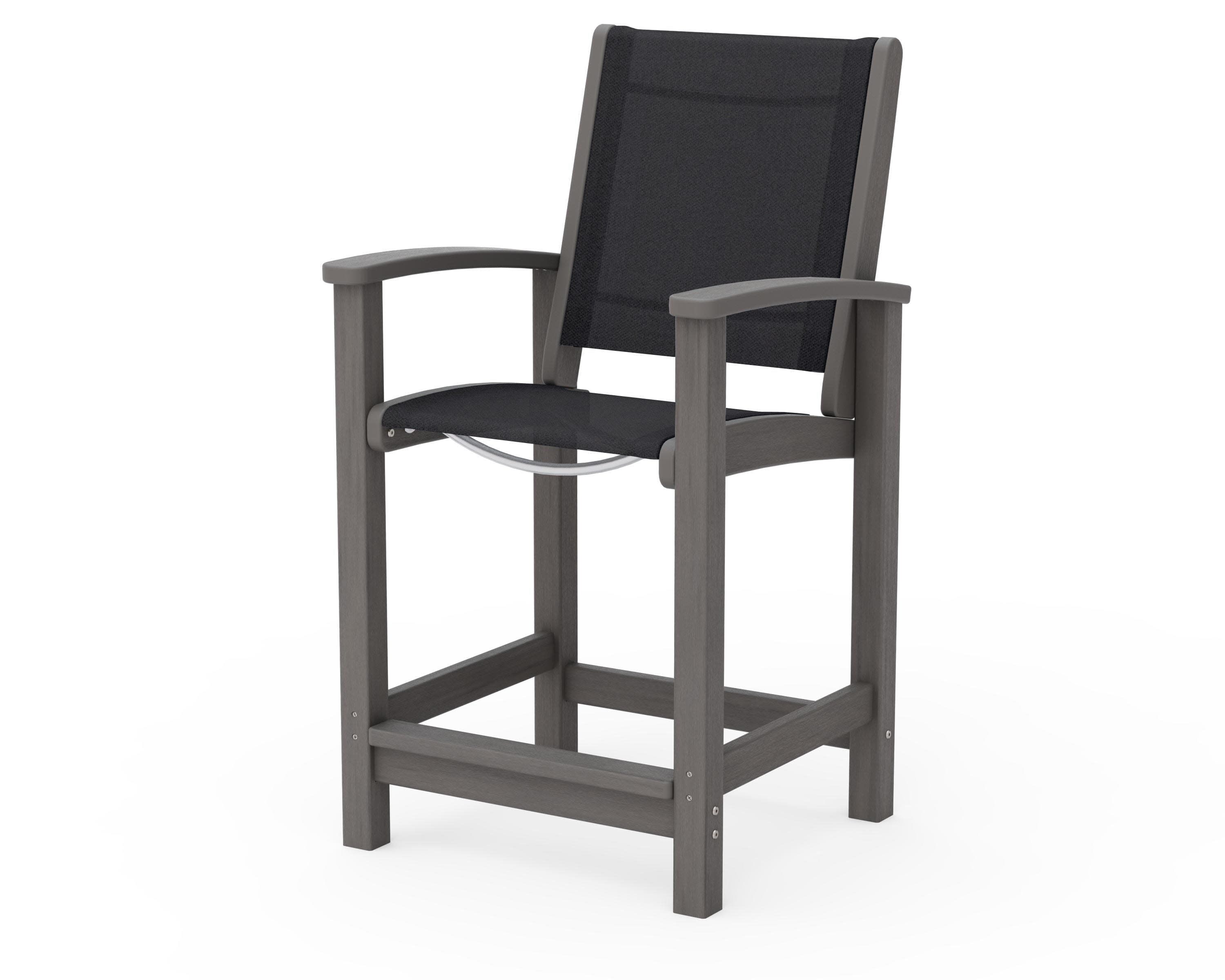 Coastal Counter Chair in Driftwood / Black Sling