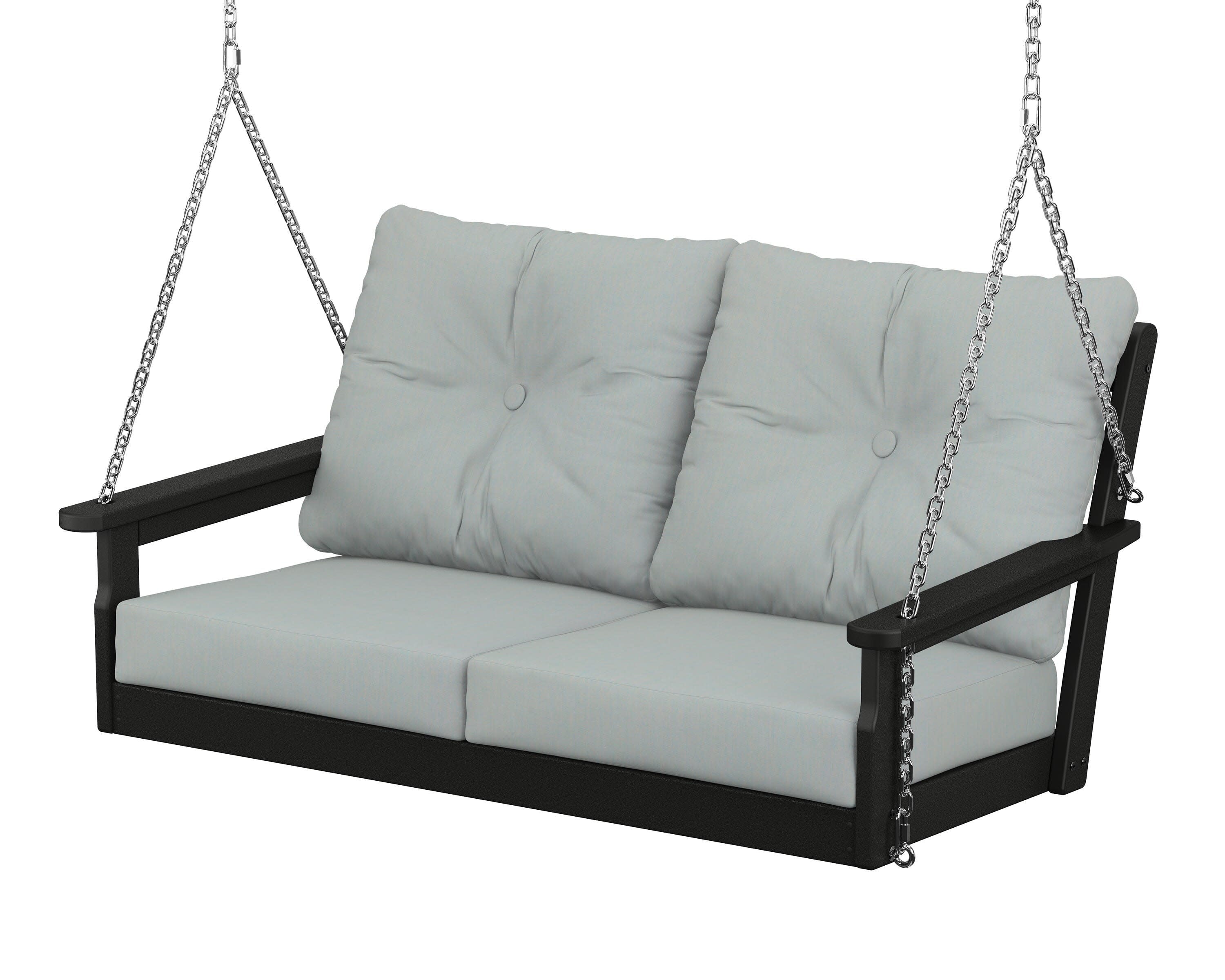 Vineyard Deep Seating Swing in Black / Spa
