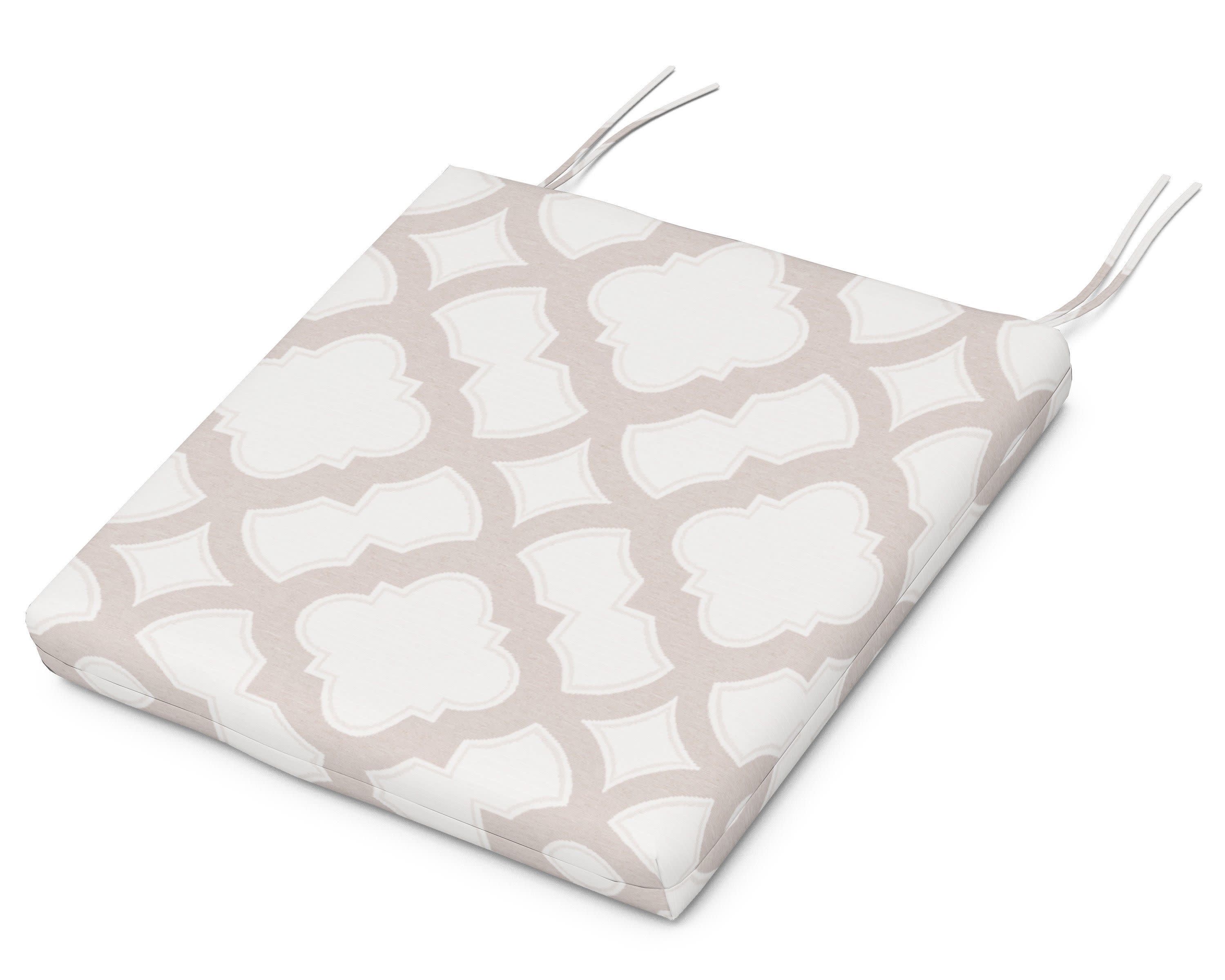 Seat Cushion 17"D x 20.75"W x 2.5"H in Trellis Dune Burlap