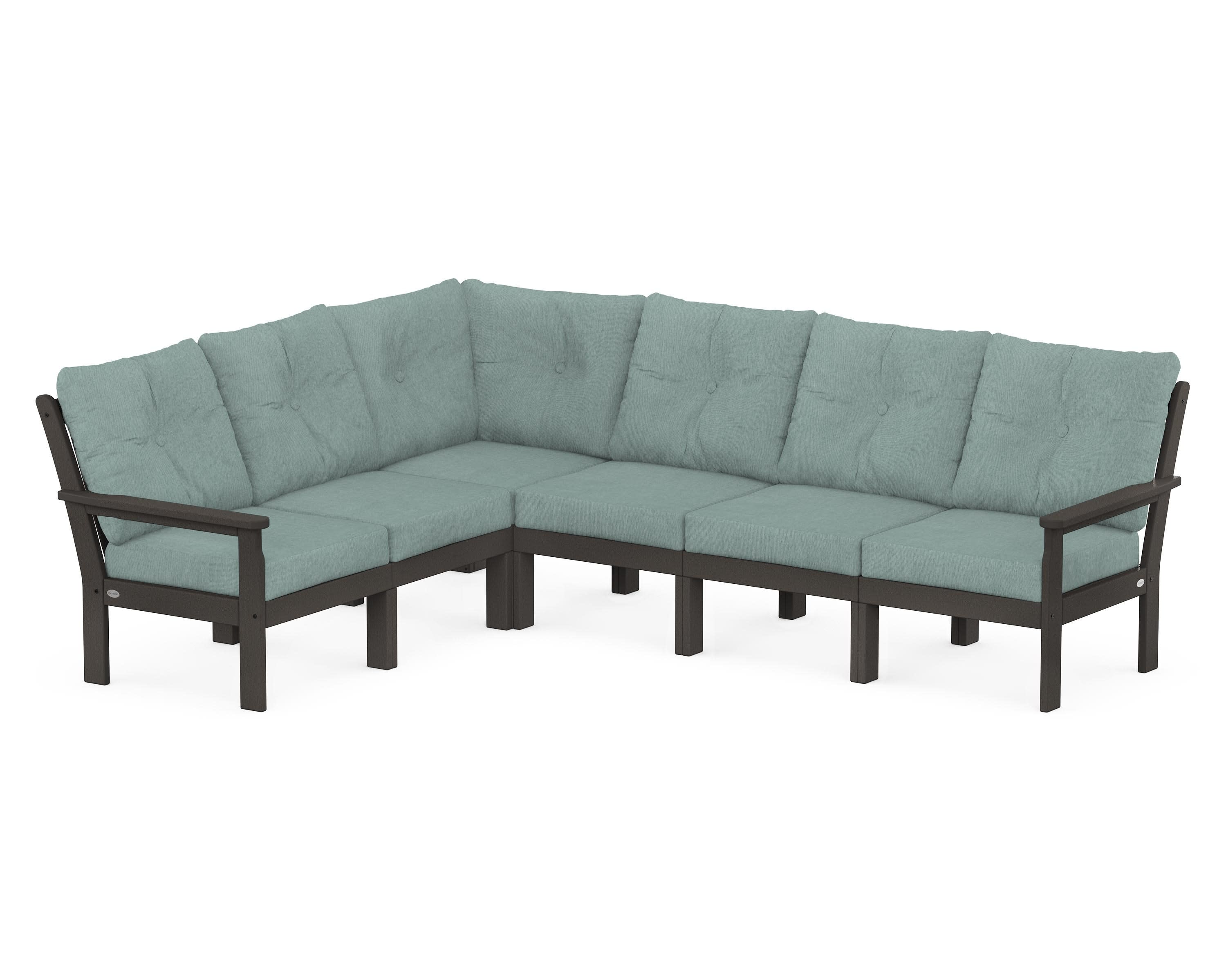 Vineyard 6-Piece Sectional in Vintage Coffee / Glacier Spa