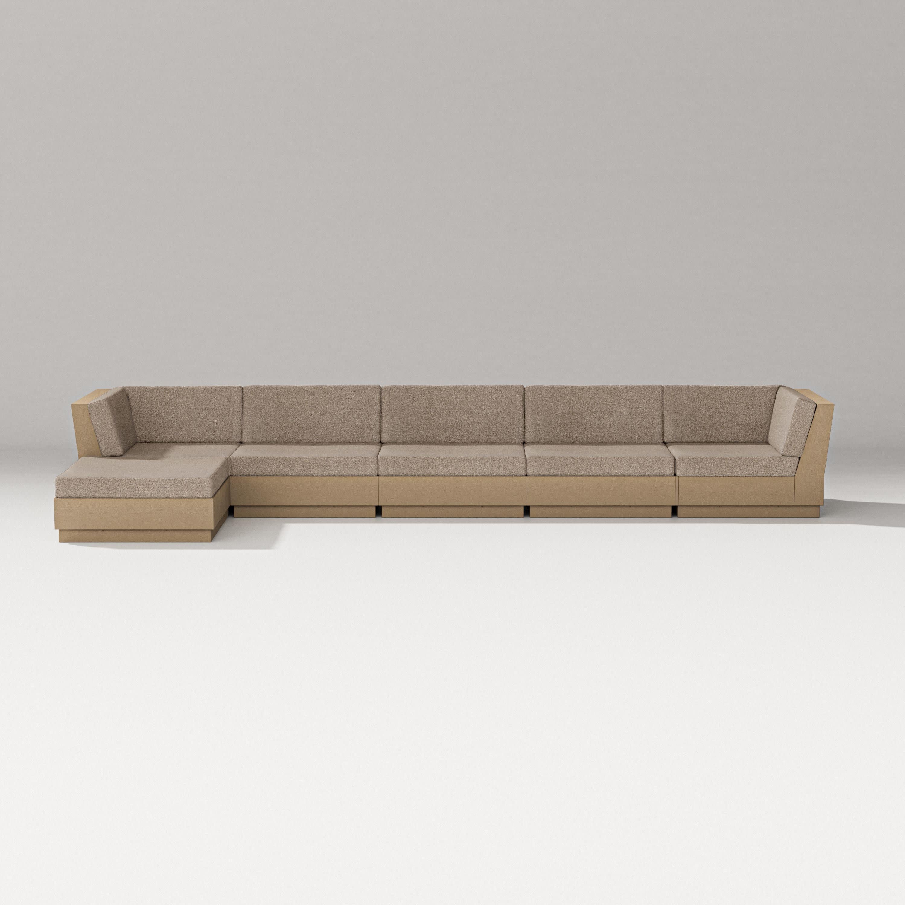 Elevate 6-Piece Chaise Sectional in Vintage Sahara / Spiced Burlap