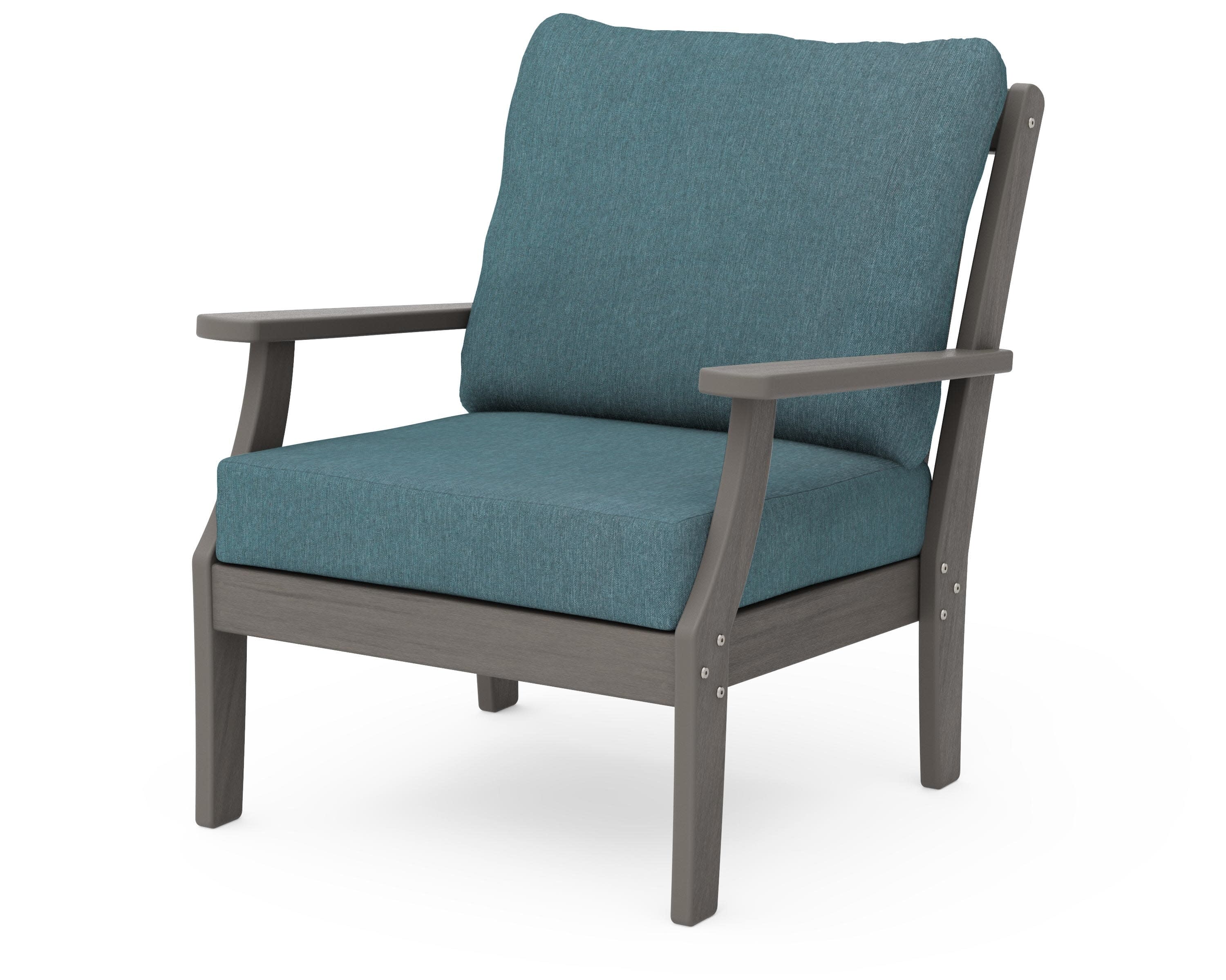 Braxton Deep Seating Chair in Driftwood / Ocean Teal