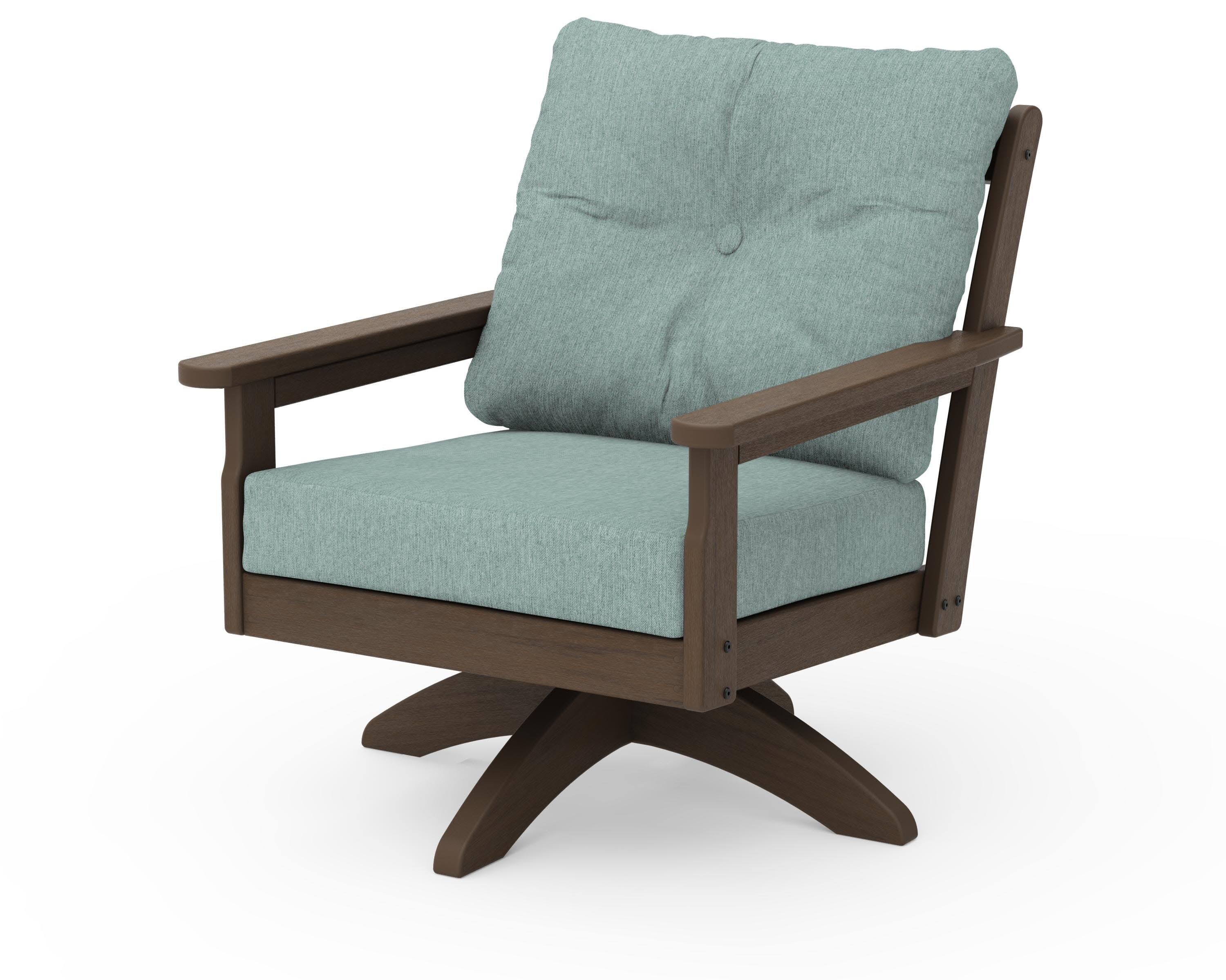 Vineyard Deep Seating Swivel Chair in Kona / Glacier Spa