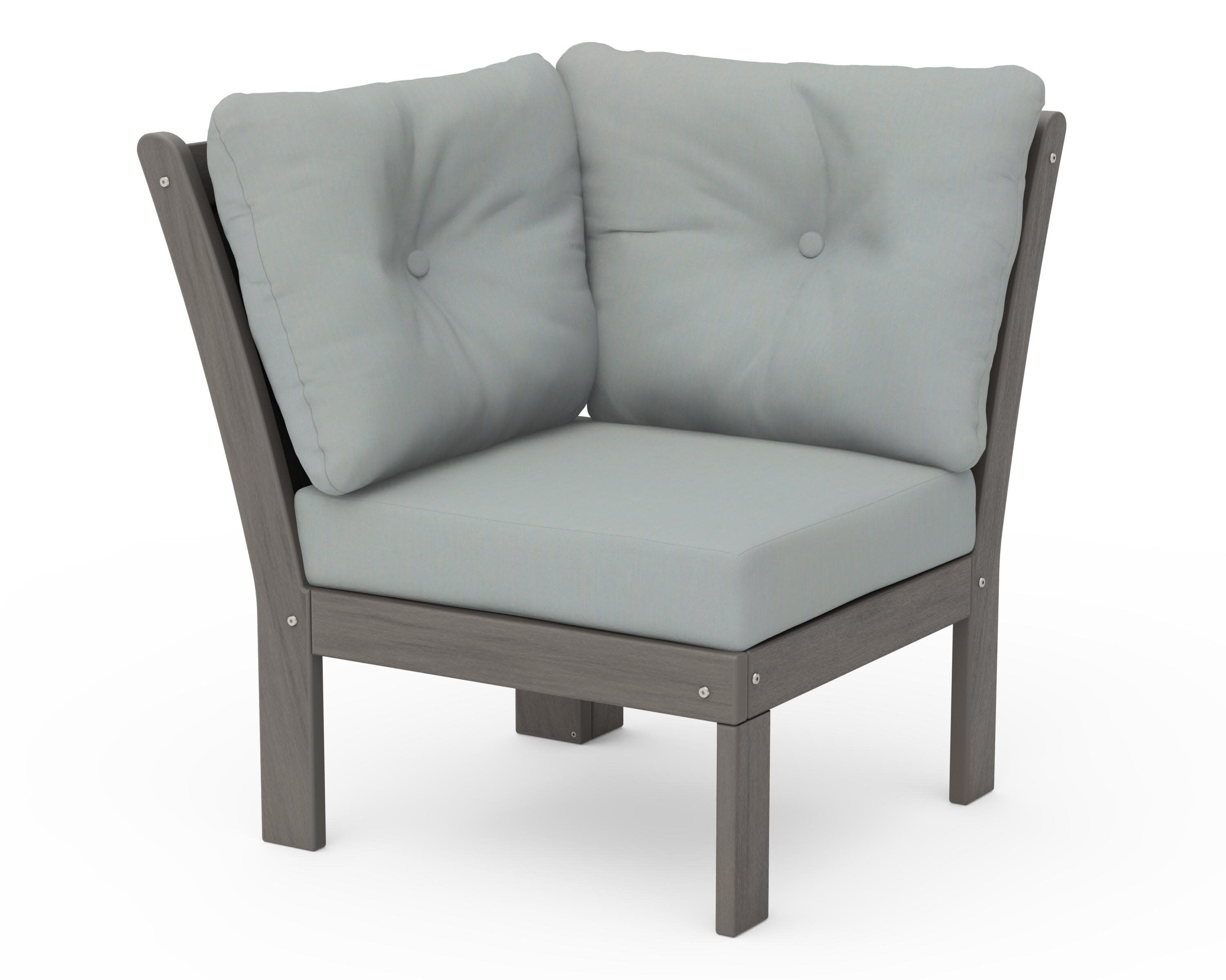 Vineyard Modular Corner Chair in Driftwood / Spa