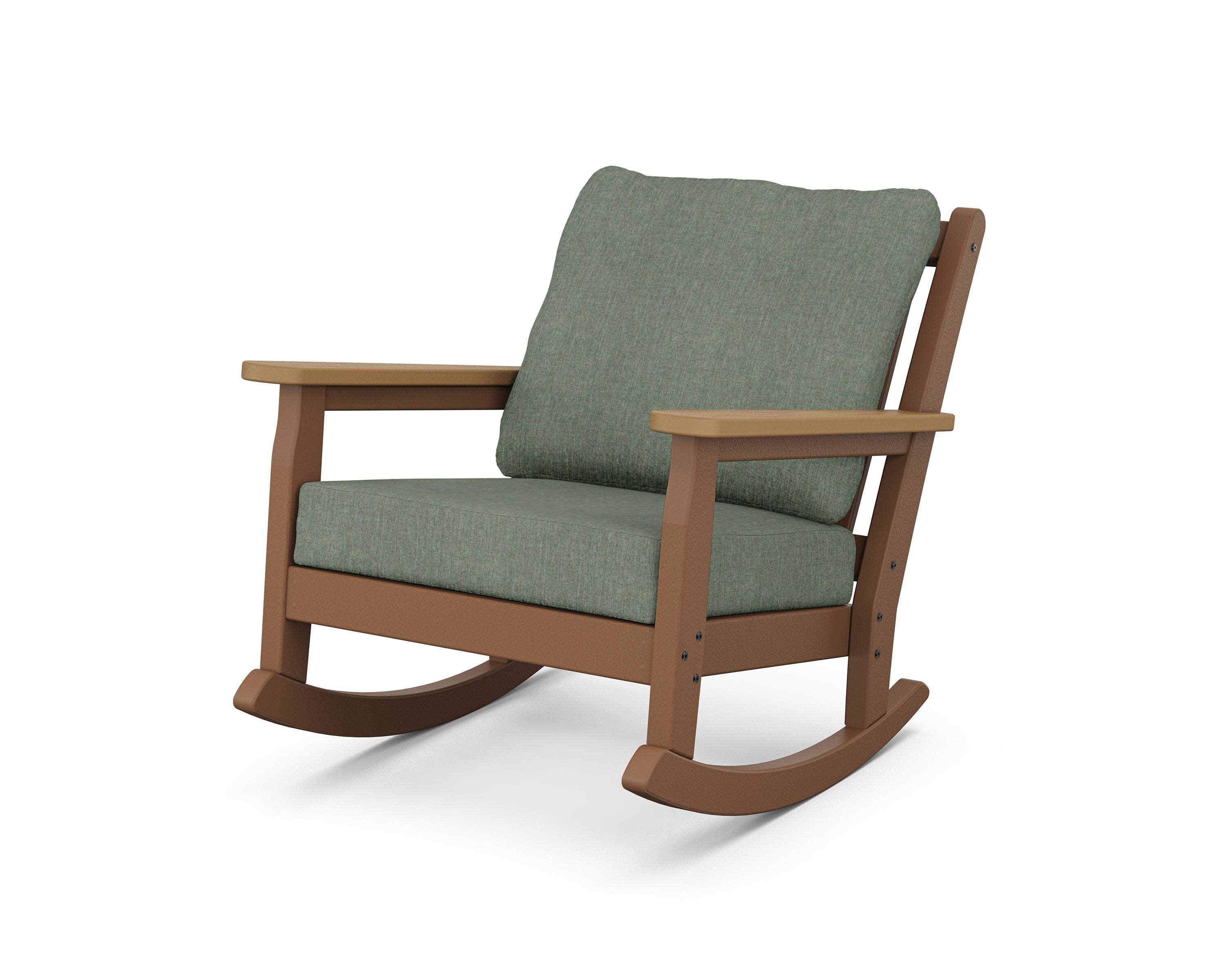 Chippendale Deep Seating Rocking Chair in Teak / Natural / Cast Sage