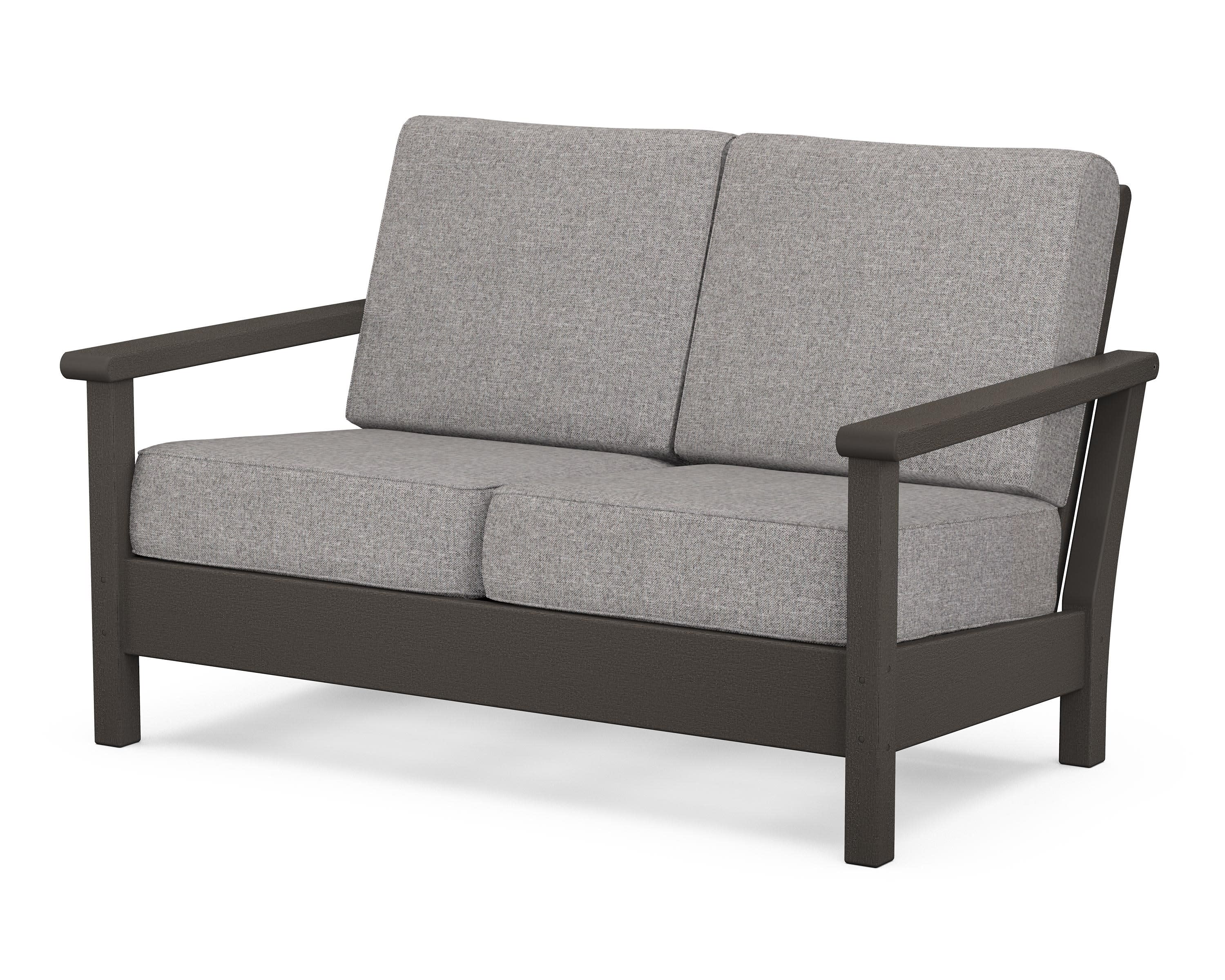 Harbour Deep Seating Loveseat in Vintage Coffee / Grey Mist