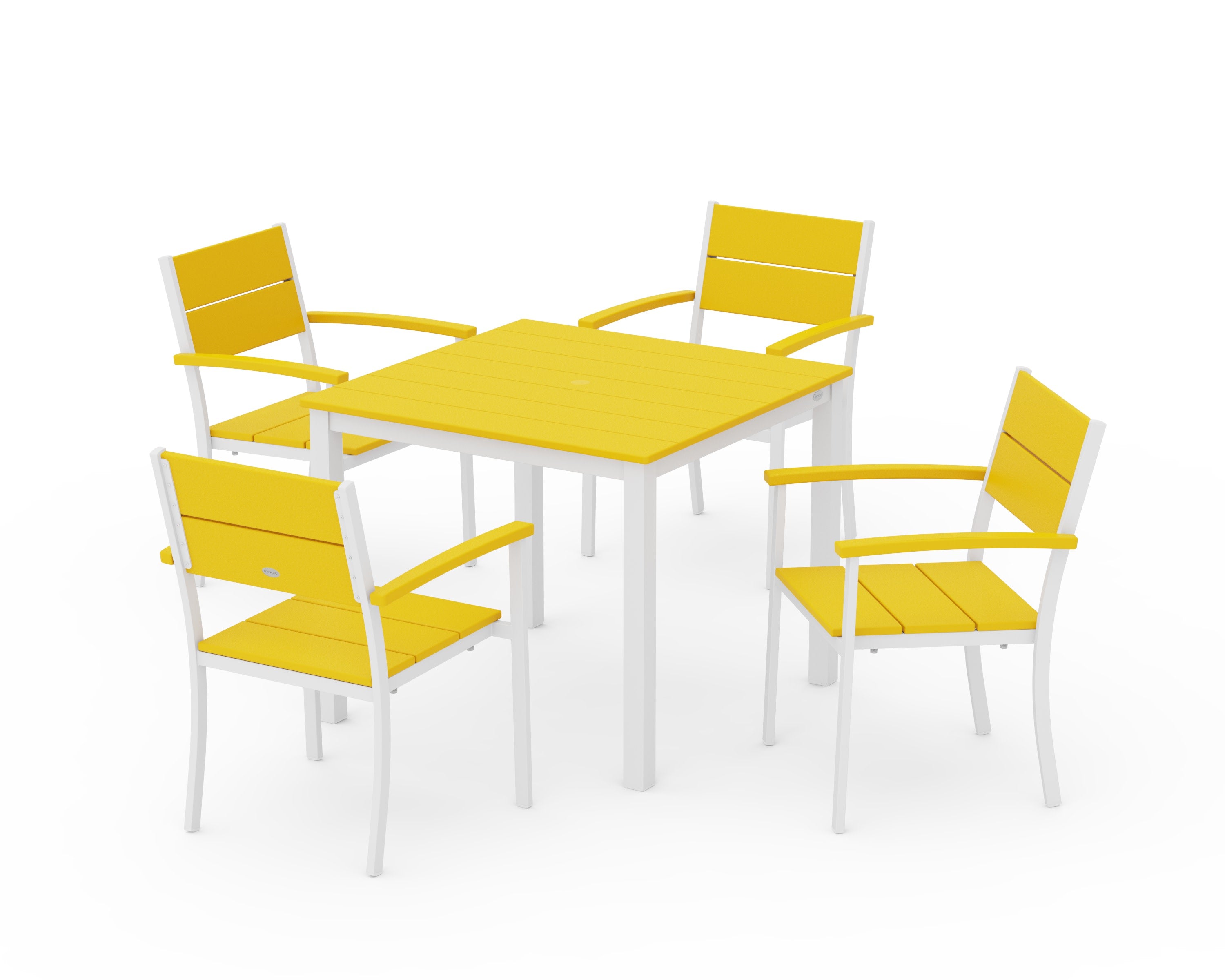 Main Street 5-Piece Dining Set in White / Lemon
