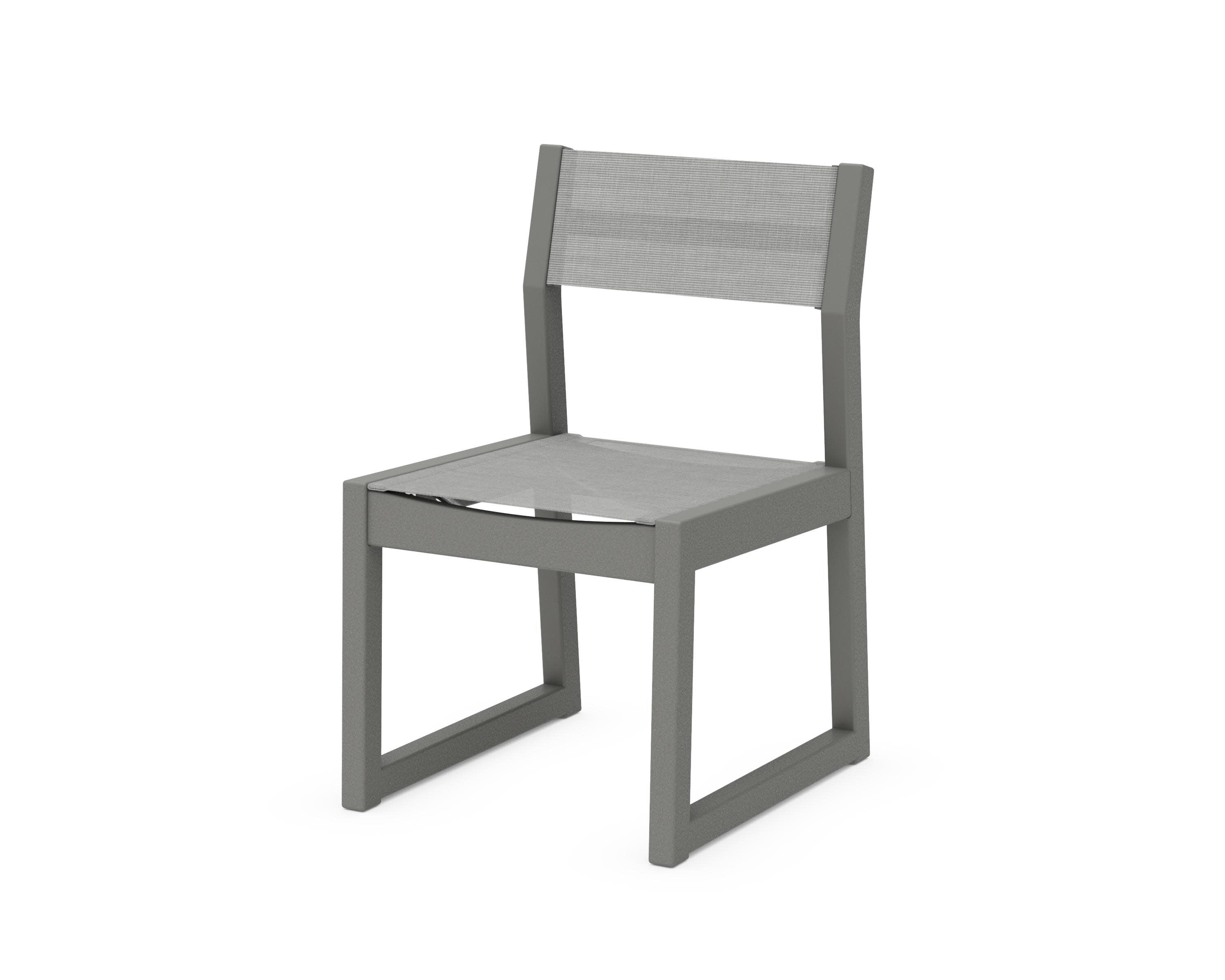 EDGE Sling Dining Side Chair in Slate Grey / Metallic Sling