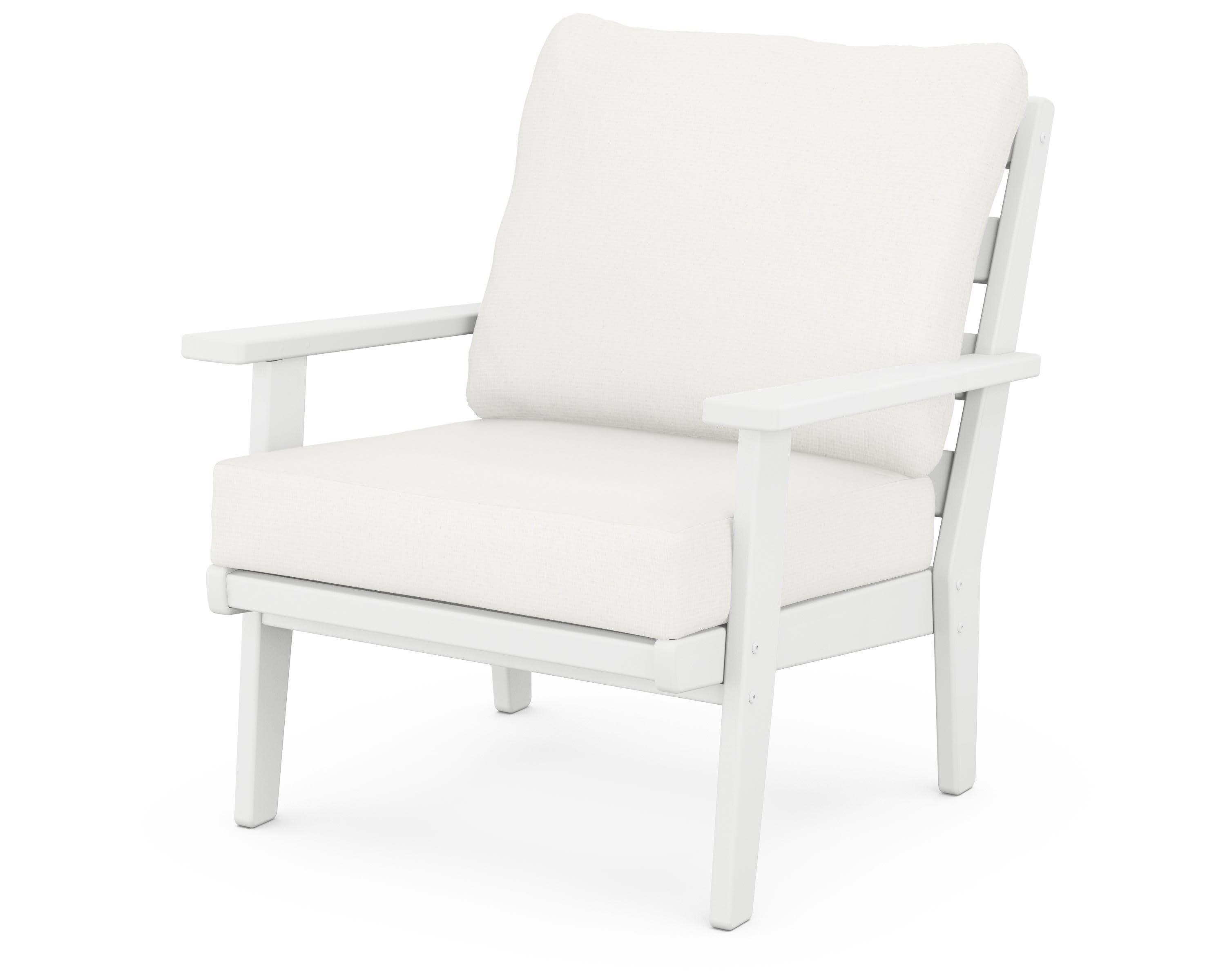 Grant Park Deep Seating Chair in White / Natural Linen