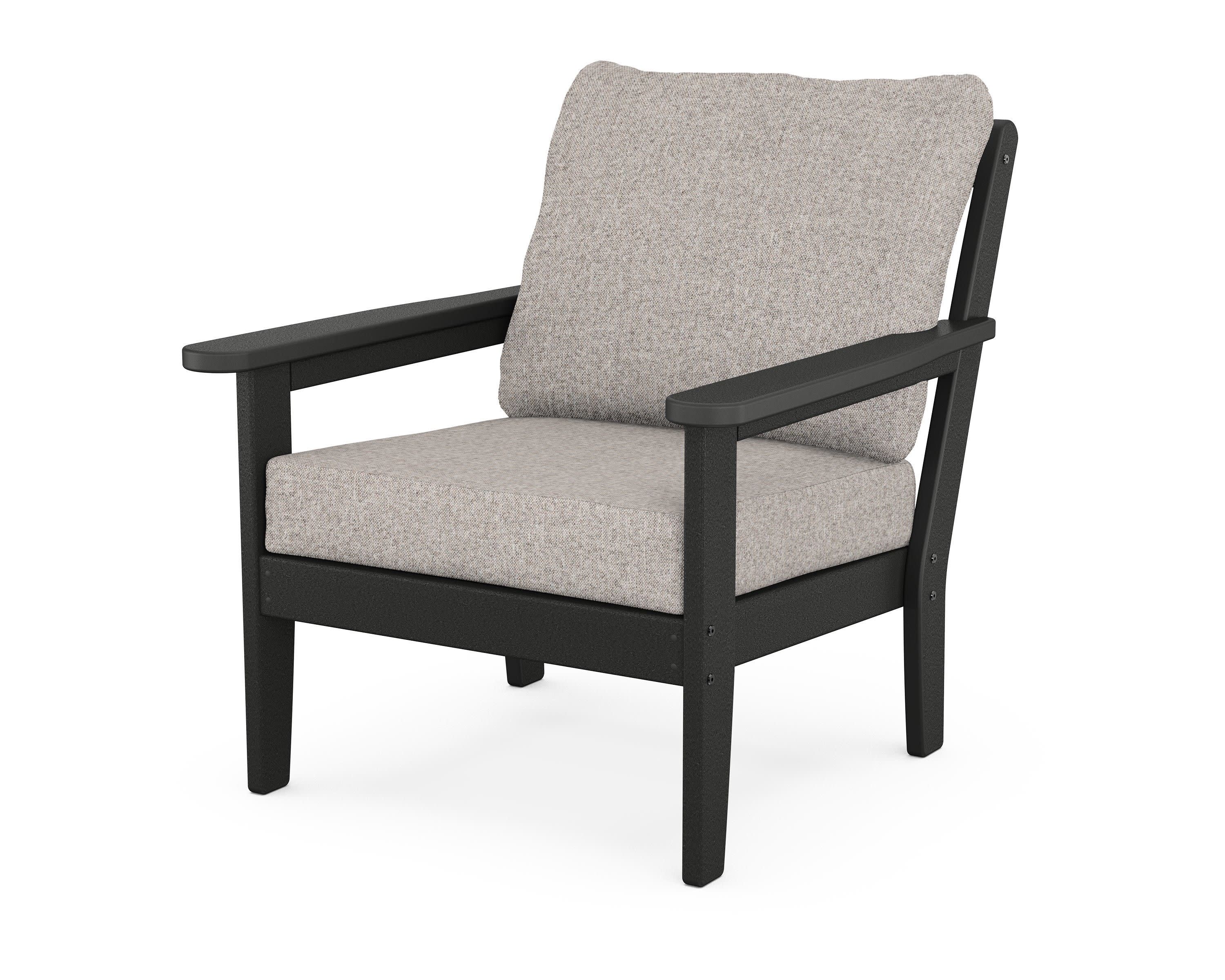 Cottage Deep Seating Chair in Black / Weathered Tweed